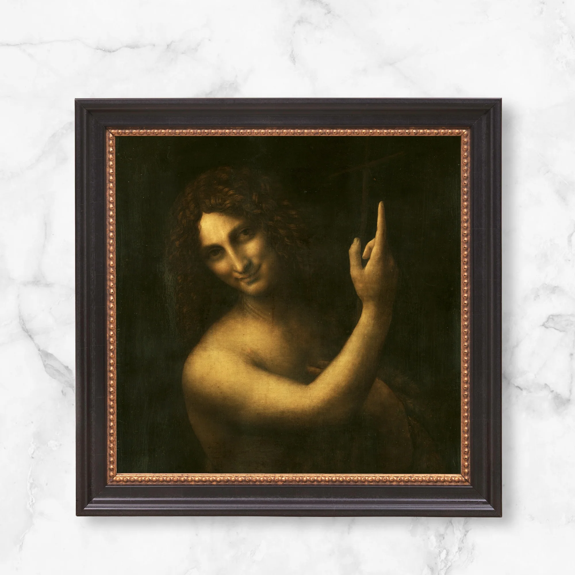 da Vinci's John the Baptist Framed Canvas - Sacred Mini Collection - Image 10