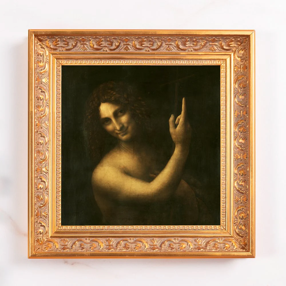 da Vinci's John the Baptist Framed Canvas - Sacred Mini Collection - Image 2