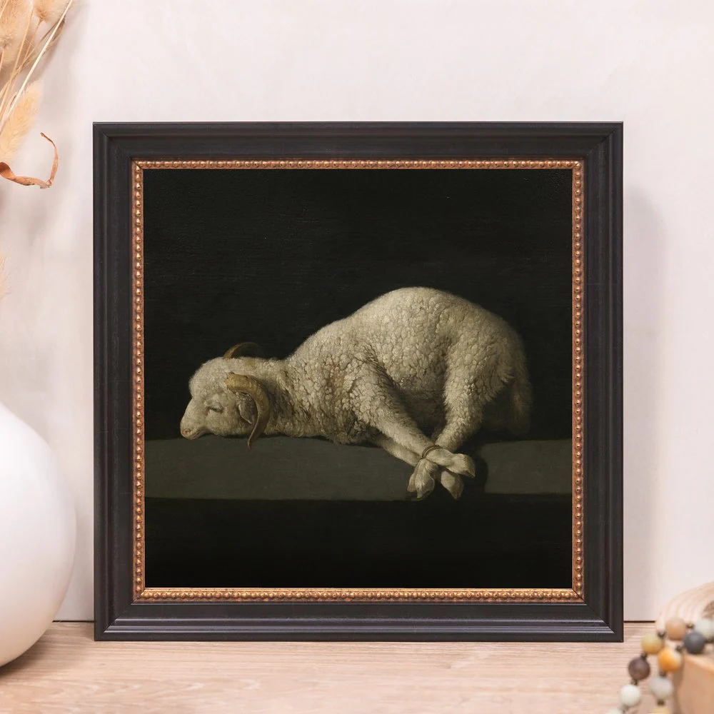 de Zurbaran's Agnus Dei Framed Canvas - Sacred Mini Collection - Image 5