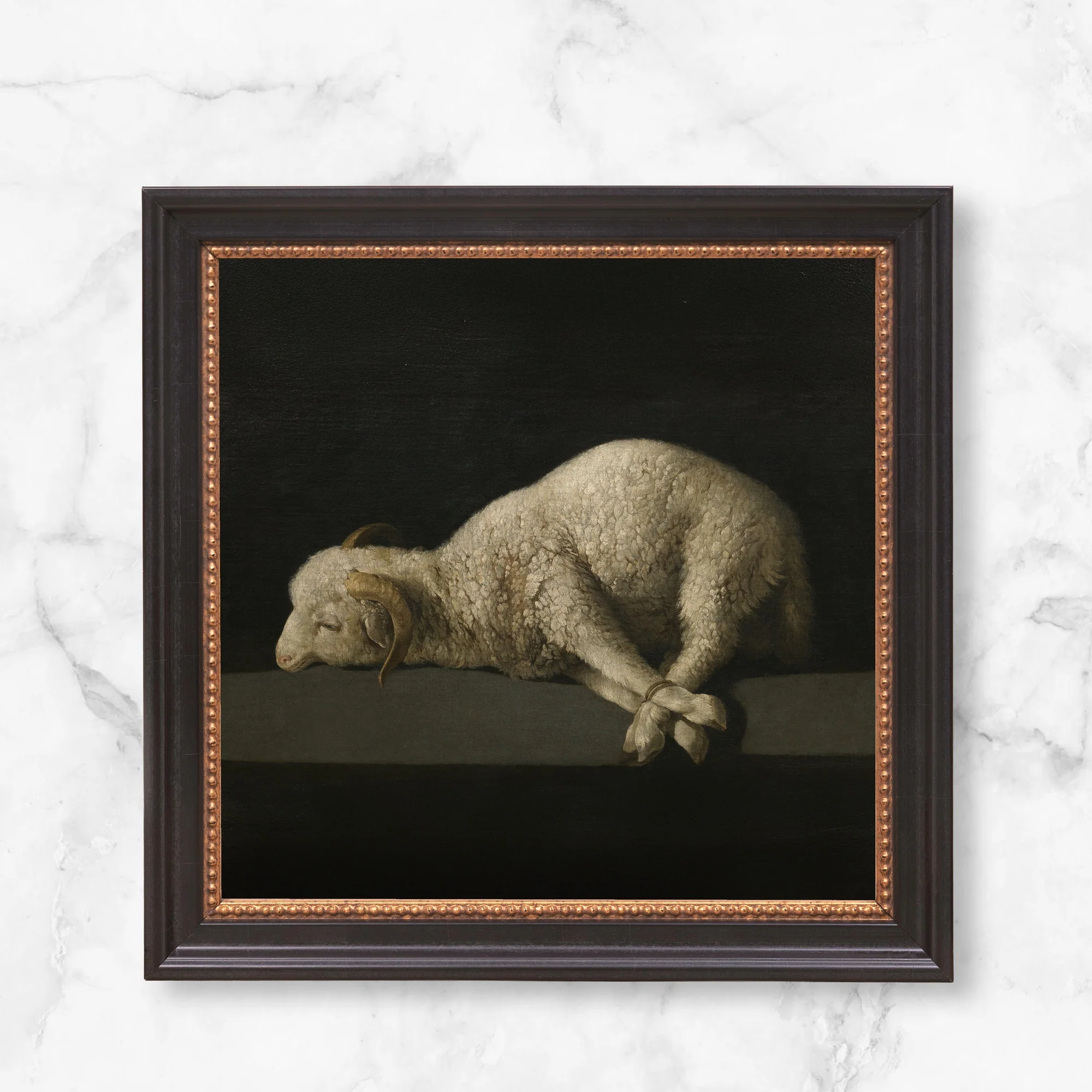 de Zurbaran's Agnus Dei Framed Canvas - Sacred Mini Collection - Image 6
