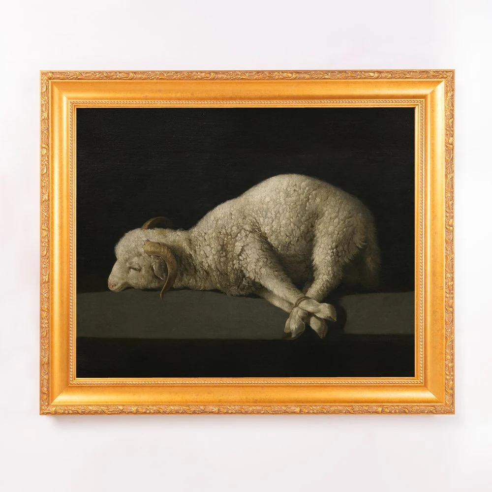 de Zurbaran's Agnus Dei Framed Canvas - Sacred Signature Collection - Image 2