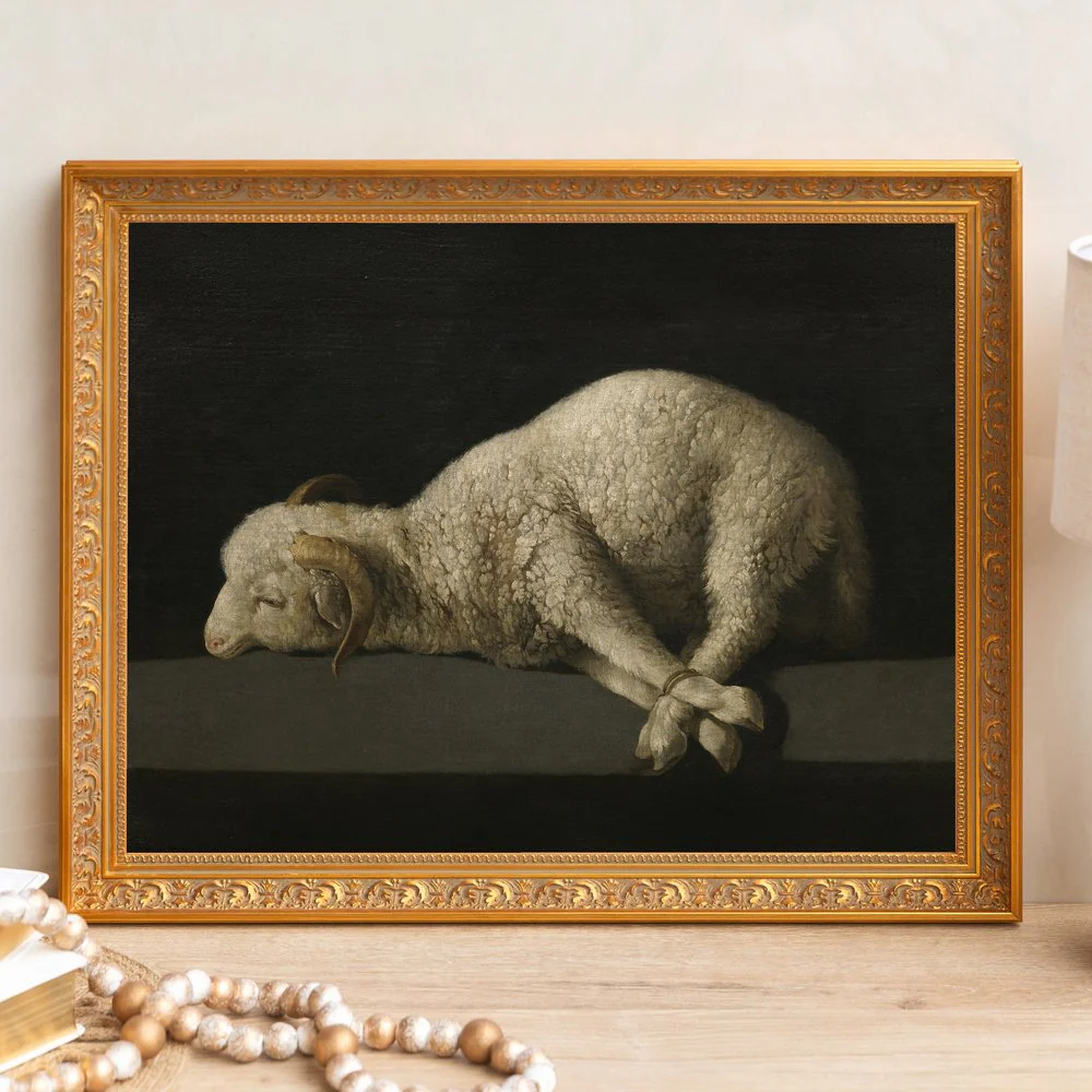 de Zurbaran's Agnus Dei Framed Canvas - Sacred Signature Collection - Image 6