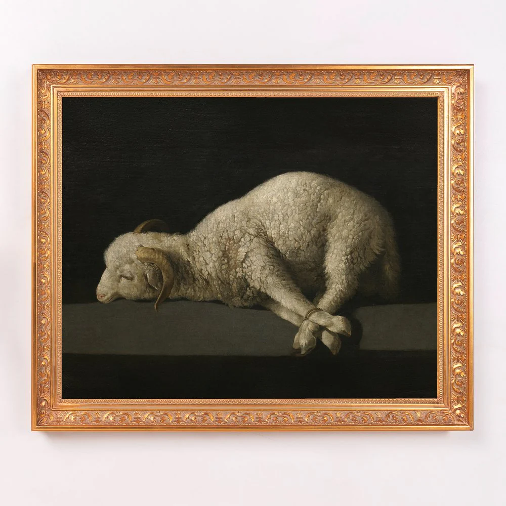 de Zurbaran's Agnus Dei Framed Canvas - Sacred Signature Collection - Image 7