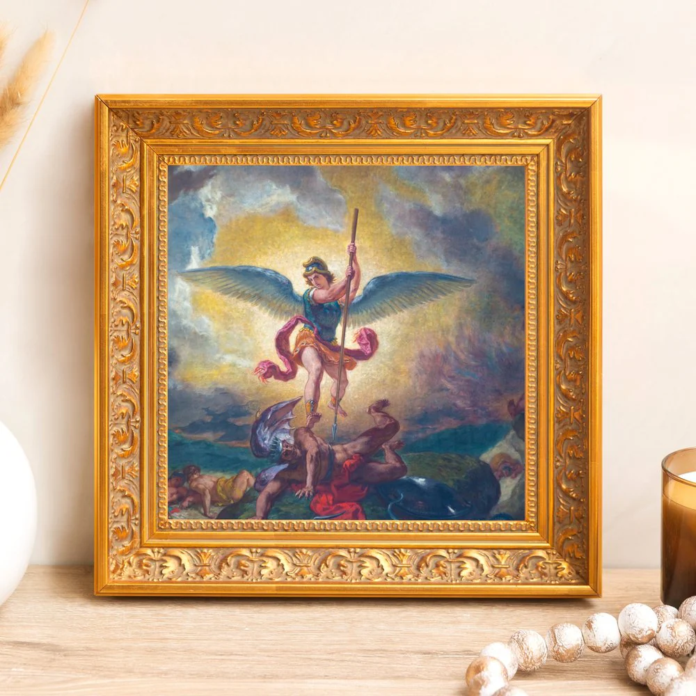 Delacroix's St. Michael Framed Canvas - Sacred Mini Collection