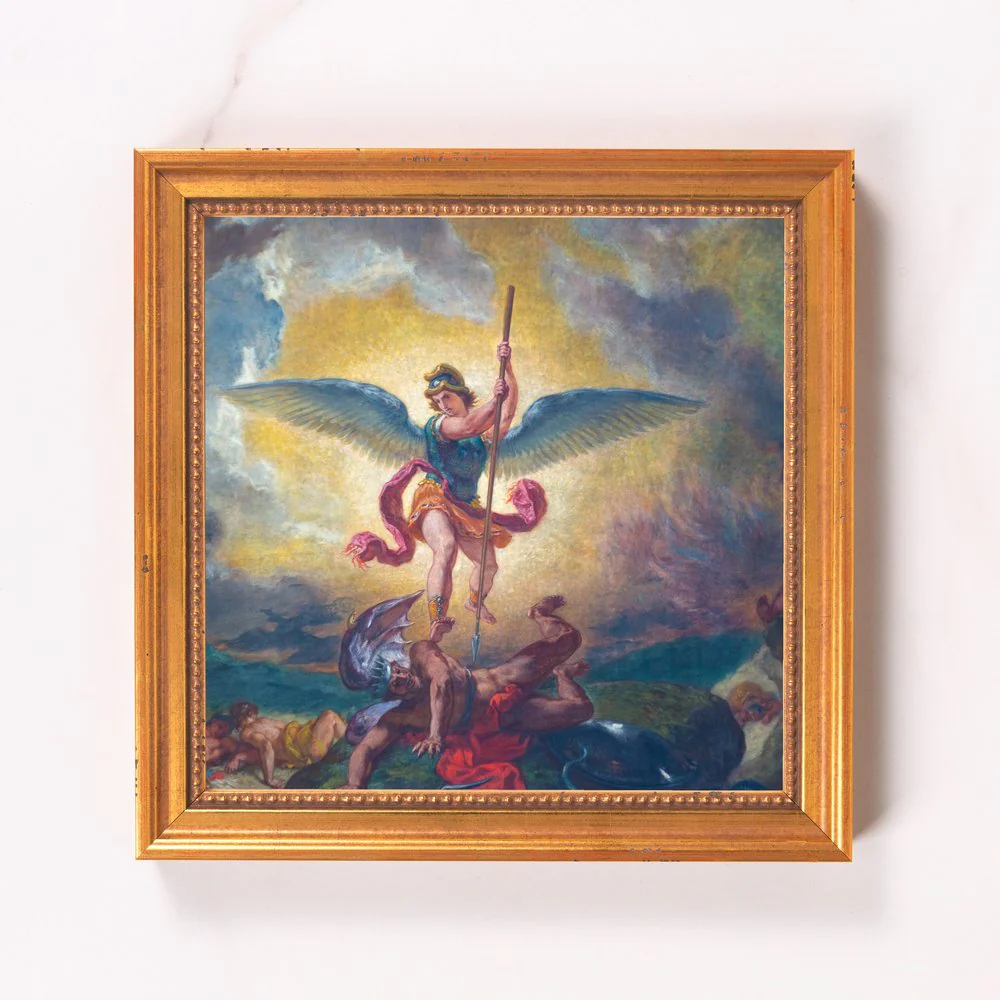 Delacroix's St. Michael Framed Canvas - Sacred Mini Collection - Image 5