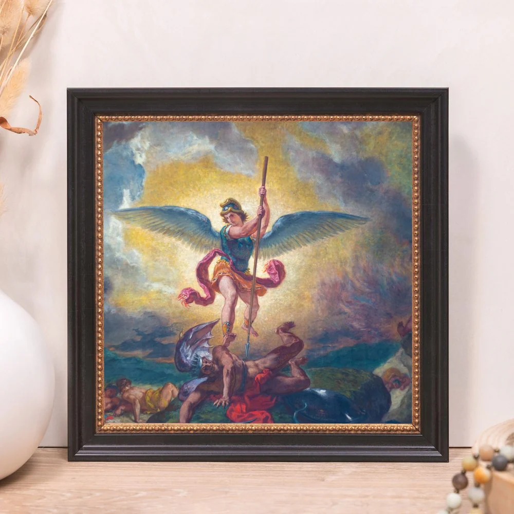 Delacroix's St. Michael Framed Canvas - Sacred Mini Collection - Image 8