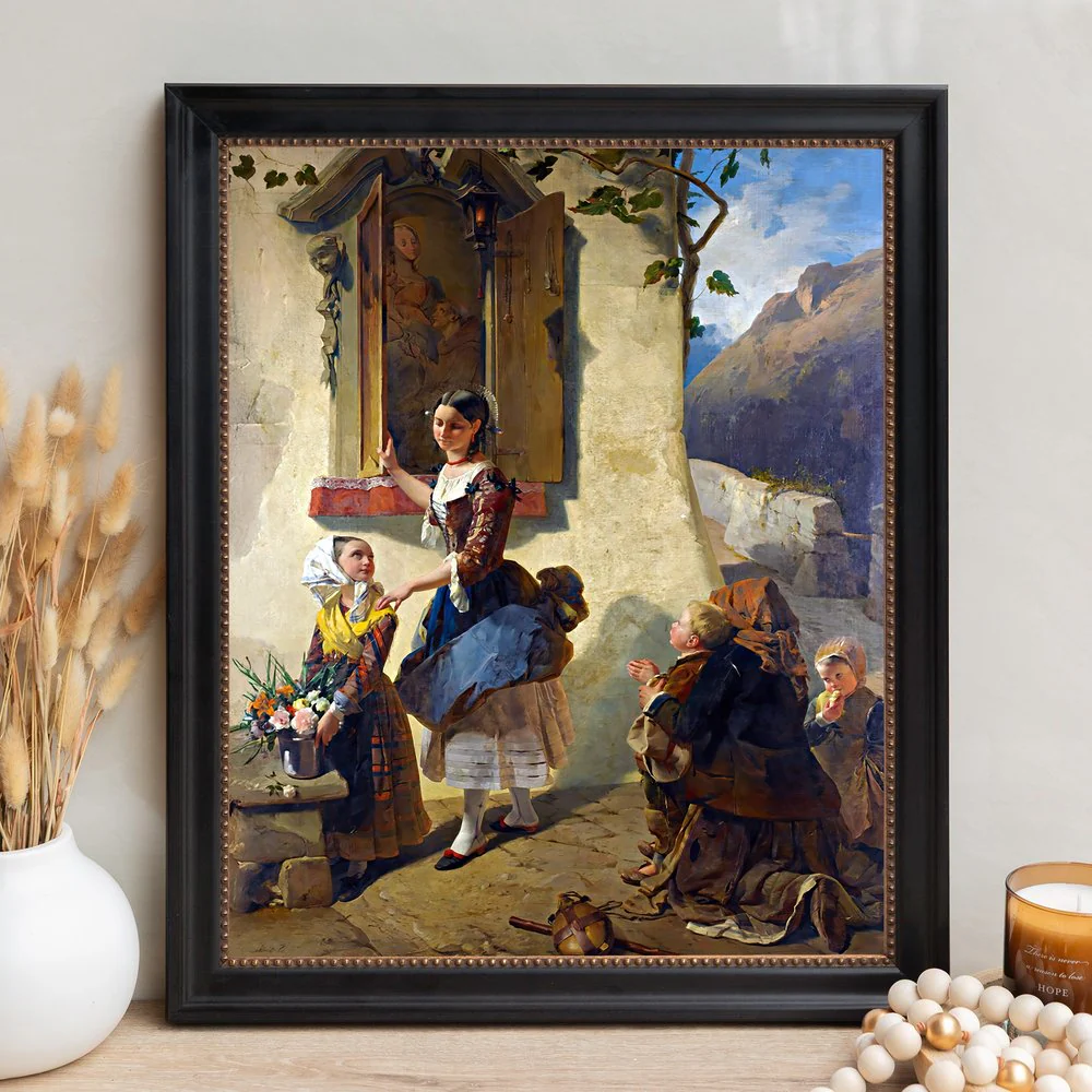 Devotion to an Image of the Virgin Mary Framed Canvas - Sacred Signature Collection - Image 12