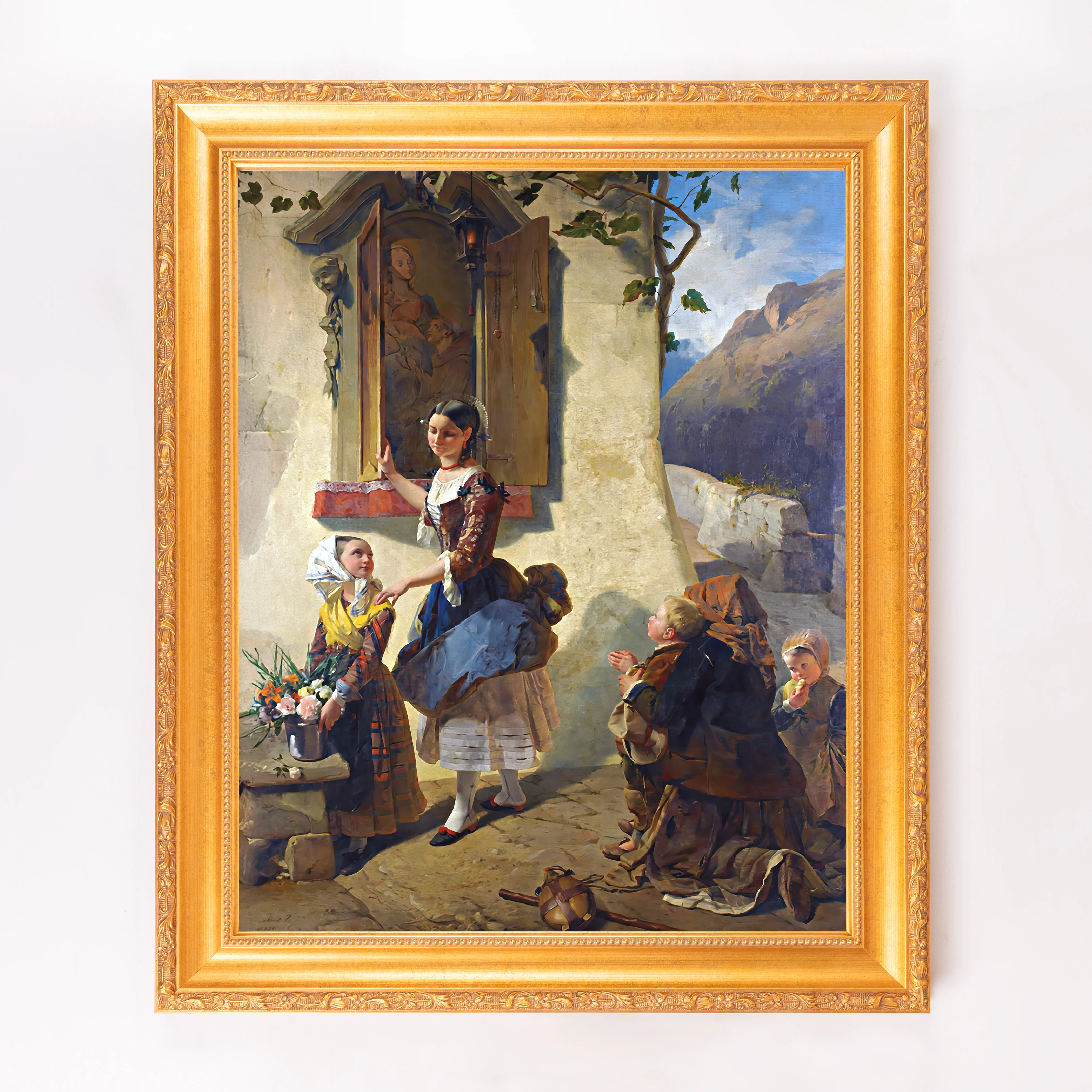 Devotion to an Image of the Virgin Mary Framed Canvas - Sacred Signature Collection - Image 5