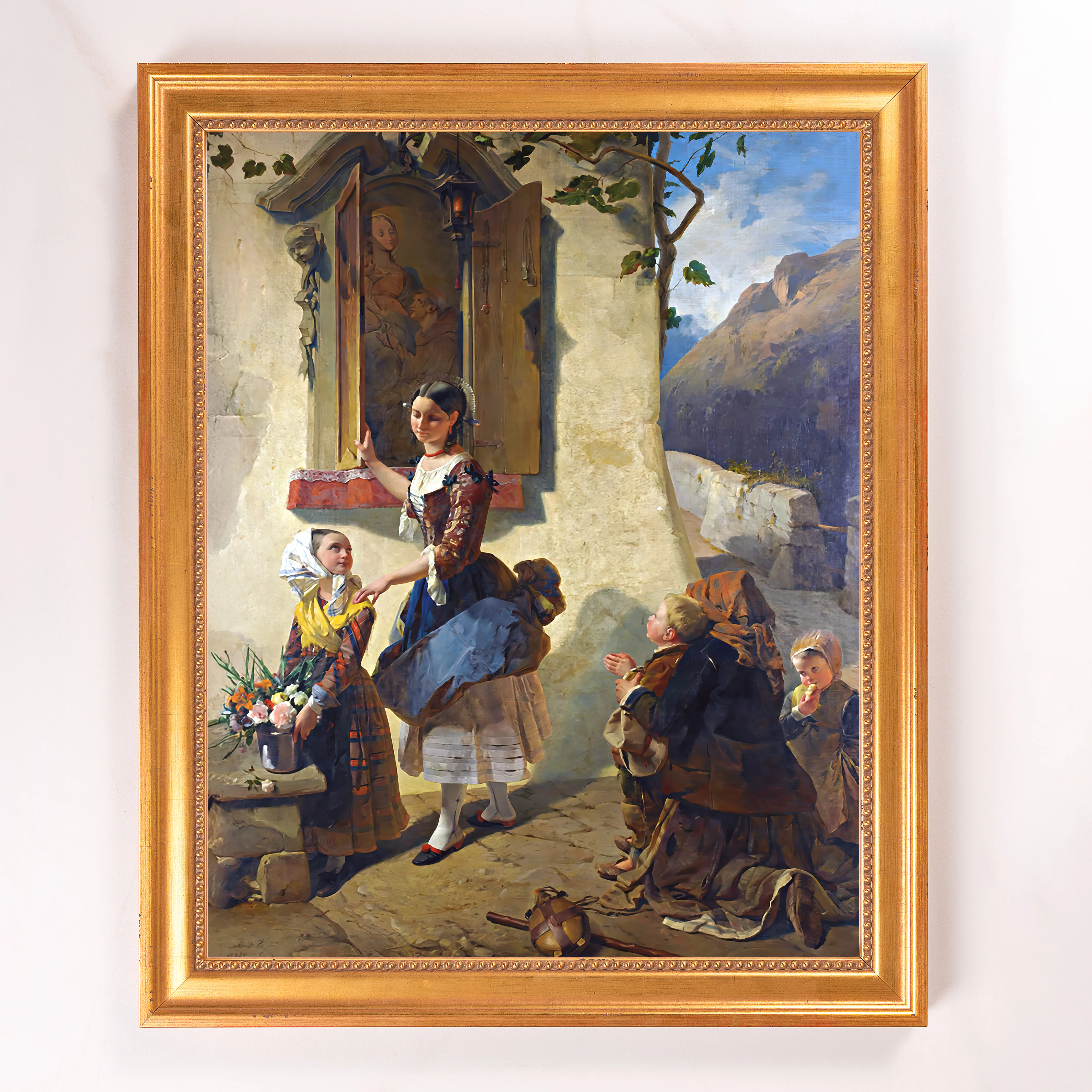 Devotion to an Image of the Virgin Mary Framed Canvas - Sacred Signature Collection - Image 8
