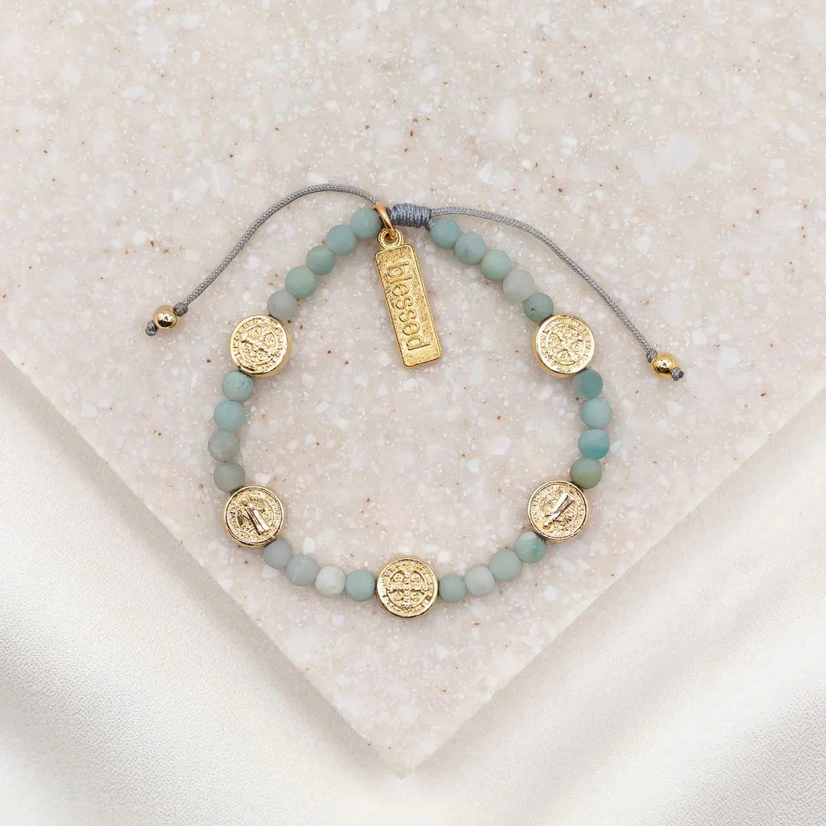 Divine Grace St. Benedict Medal Bracelet - Gold or Silver - Image 4
