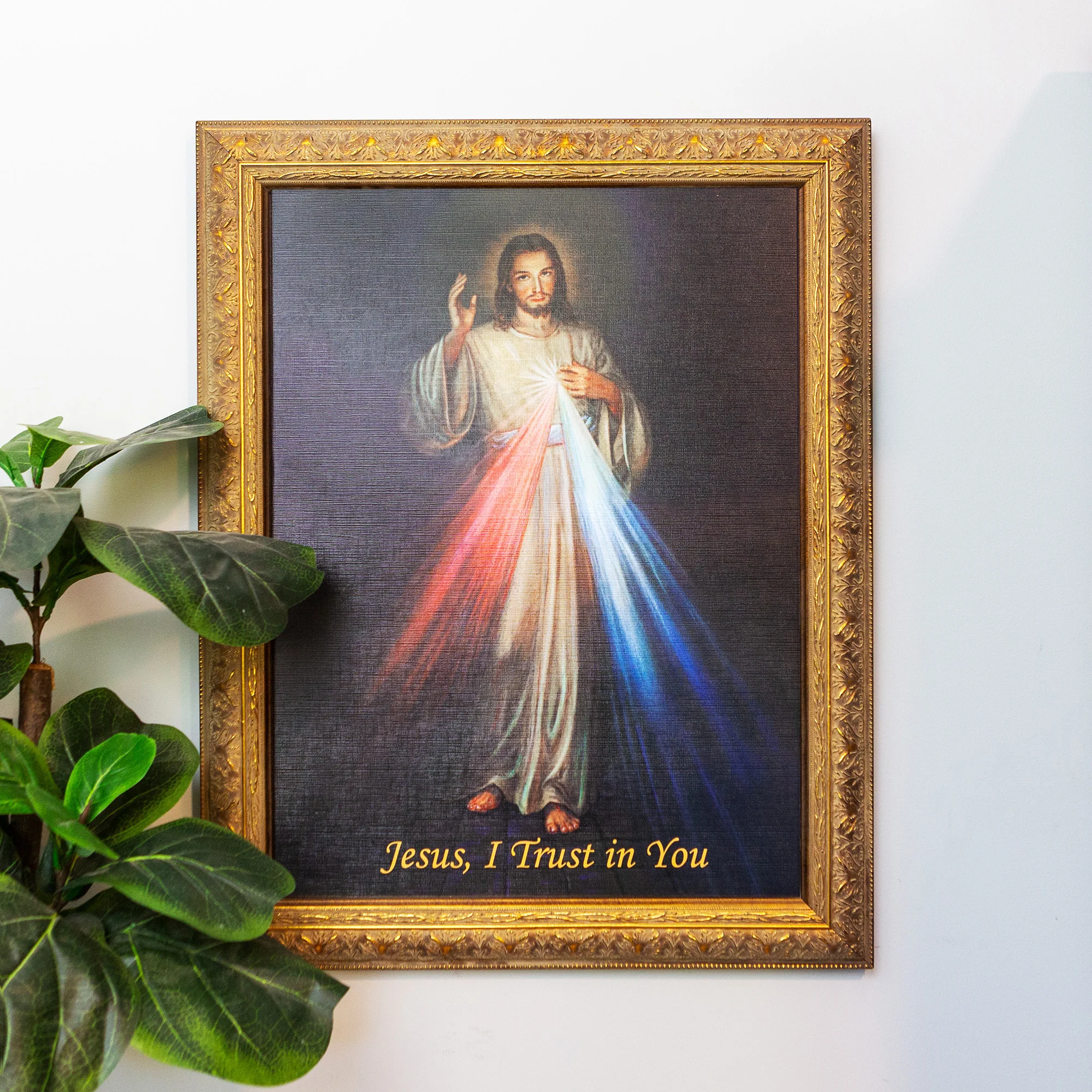 Divine Mercy Canvas in Ornate Gold Frame - Various Sizes - Image 2