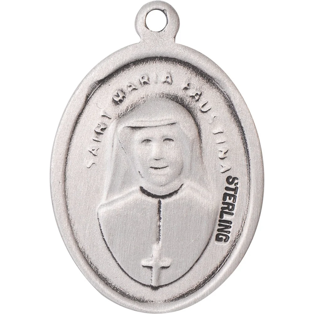 Divine Mercy Pendant with Chain, Bliss, Sterling Silver - Image 2
