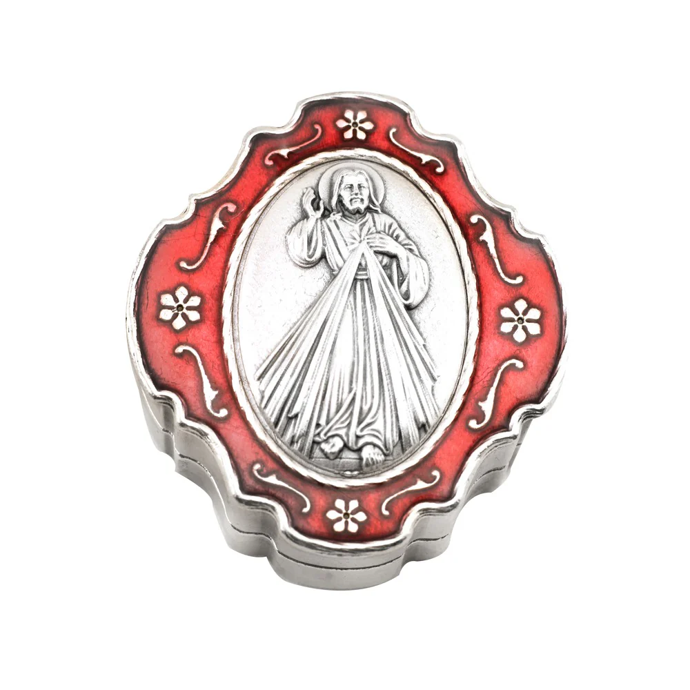 Divine Mercy Rosary with Red Enamel Box - Image 2