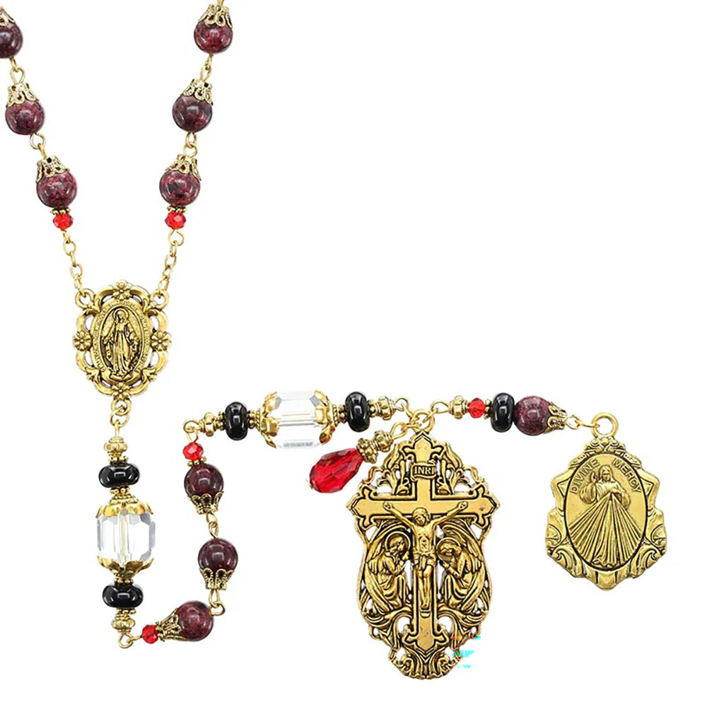 Divine Mercy Vintage Style Rosary - Image 3