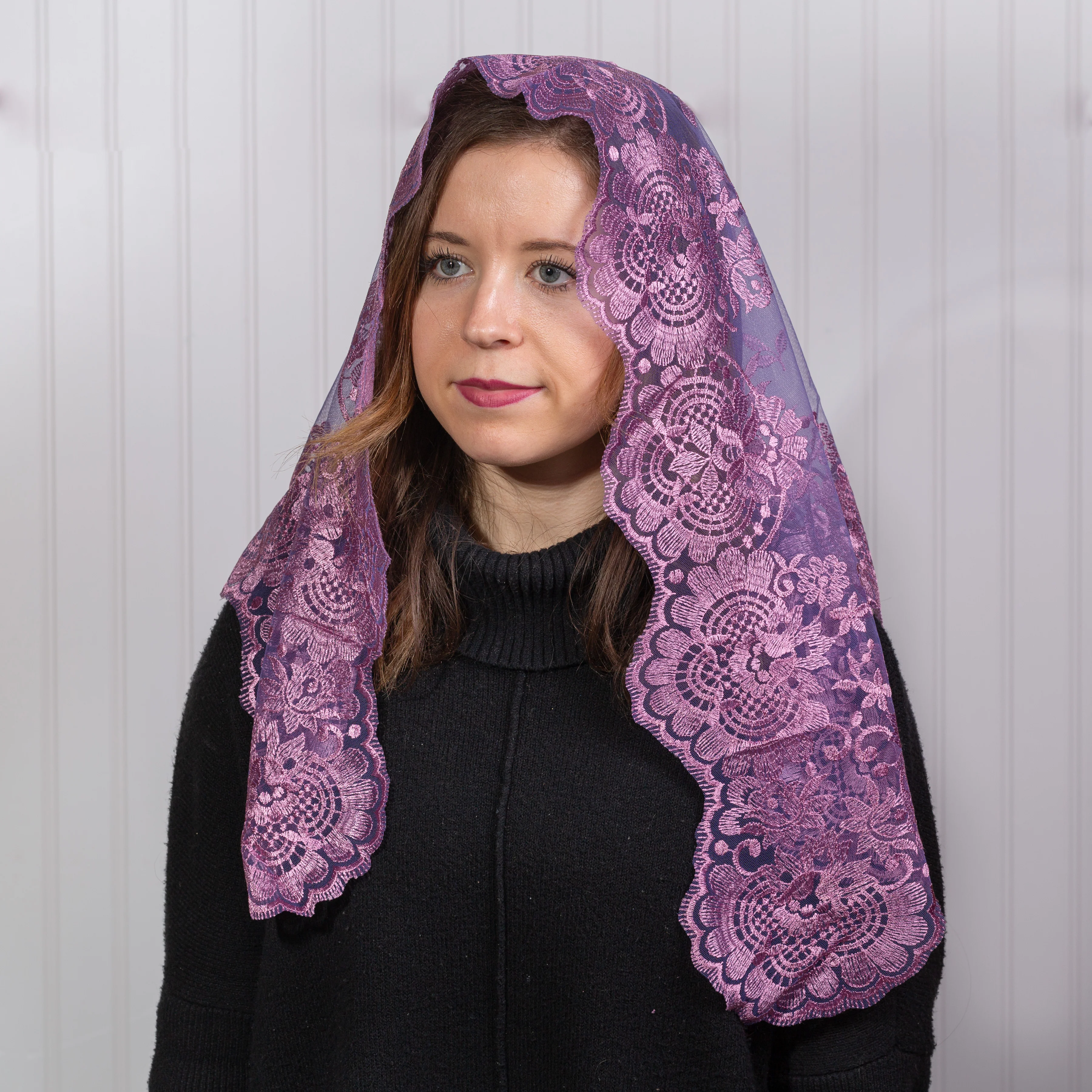 Eva Spanish Lace Chapel Veil - Multiple Colors - Image 10