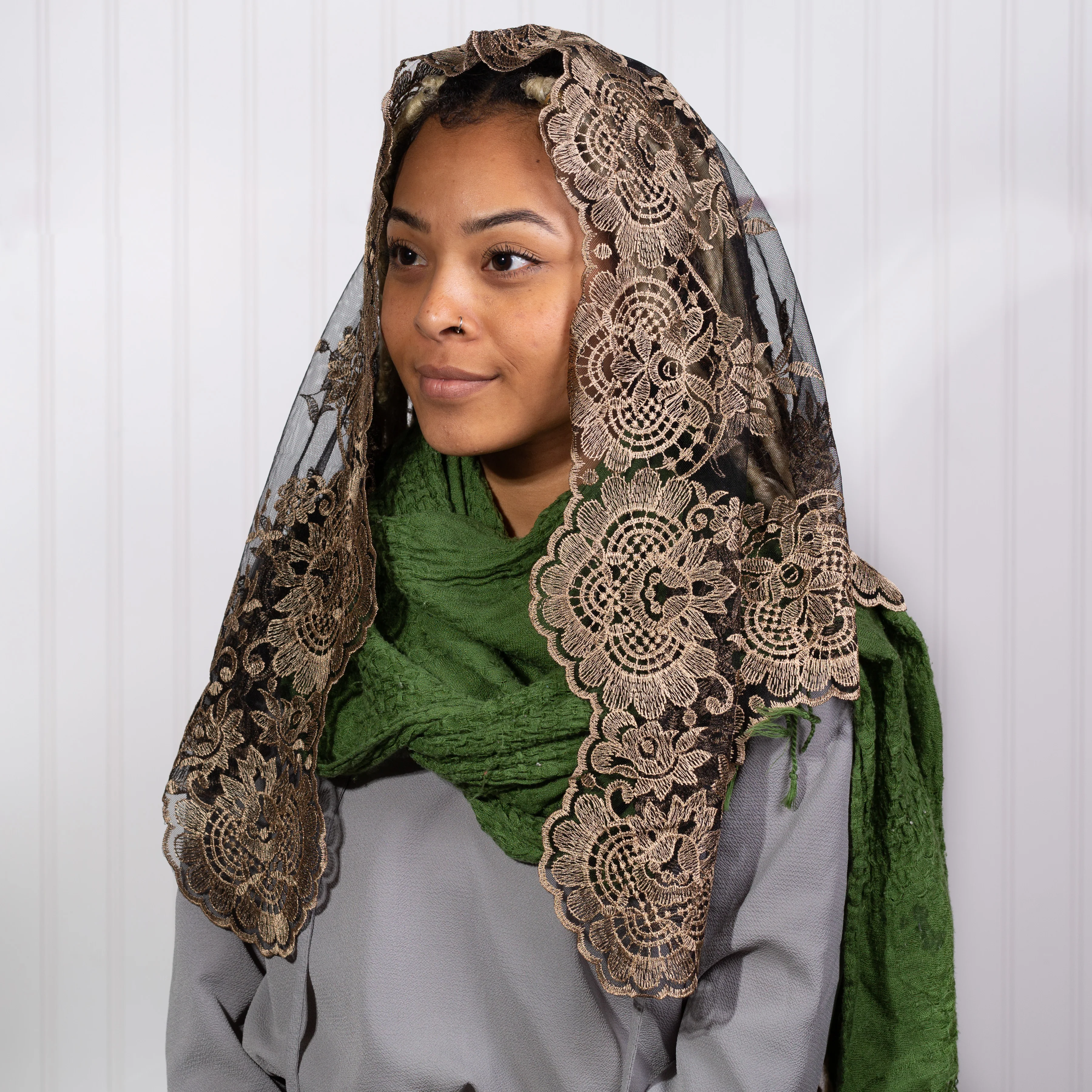 Eva Spanish Lace Chapel Veil - Multiple Colors - Image 6