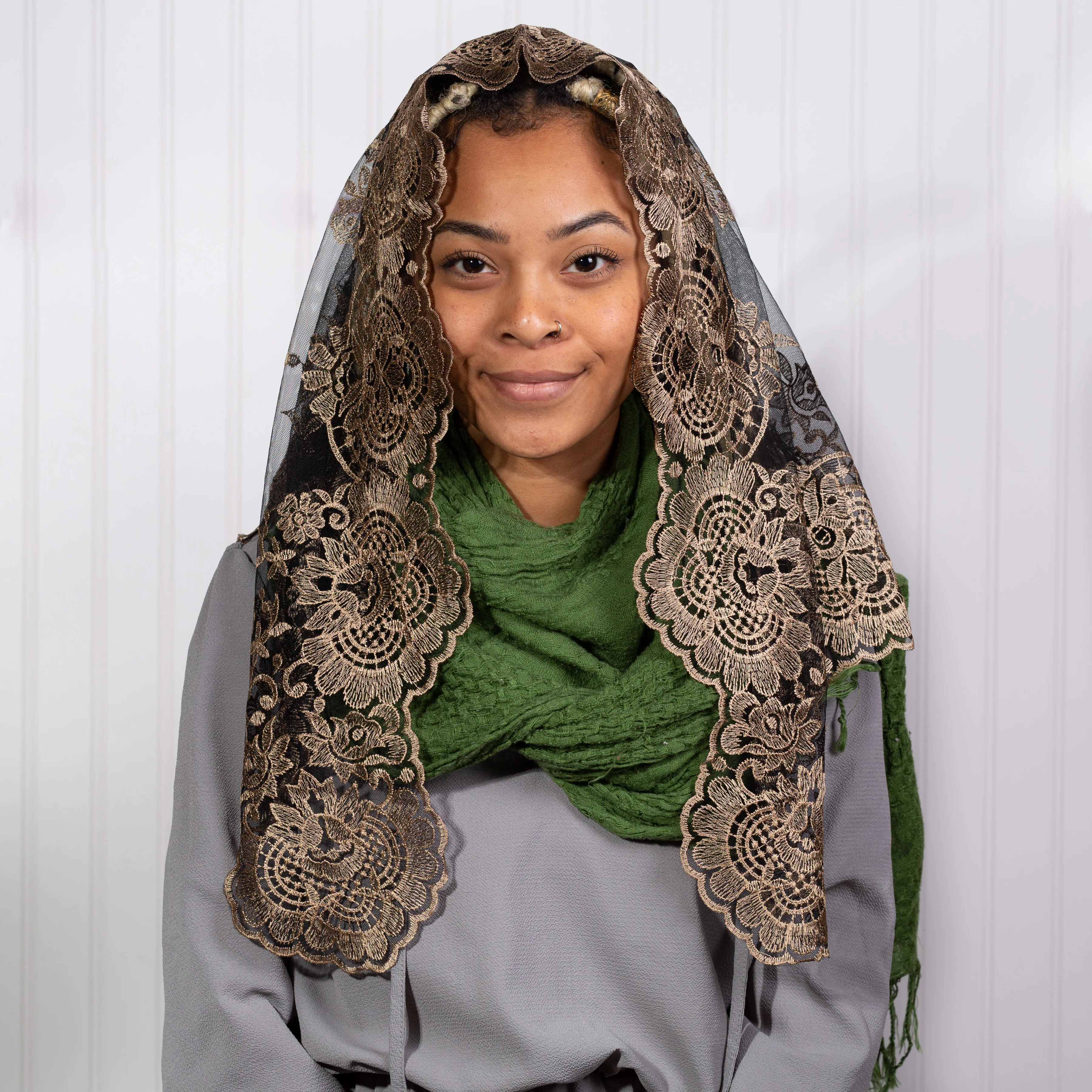 Eva Spanish Lace Chapel Veil - Multiple Colors - Image 9