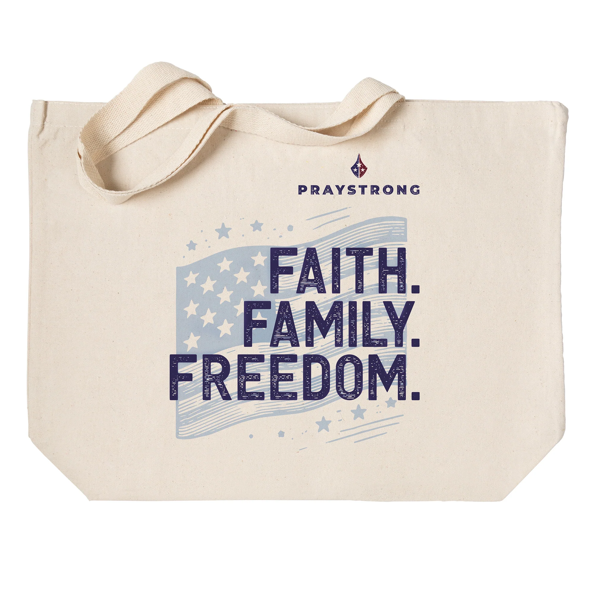 Faith Family Freedom Canvas Tote