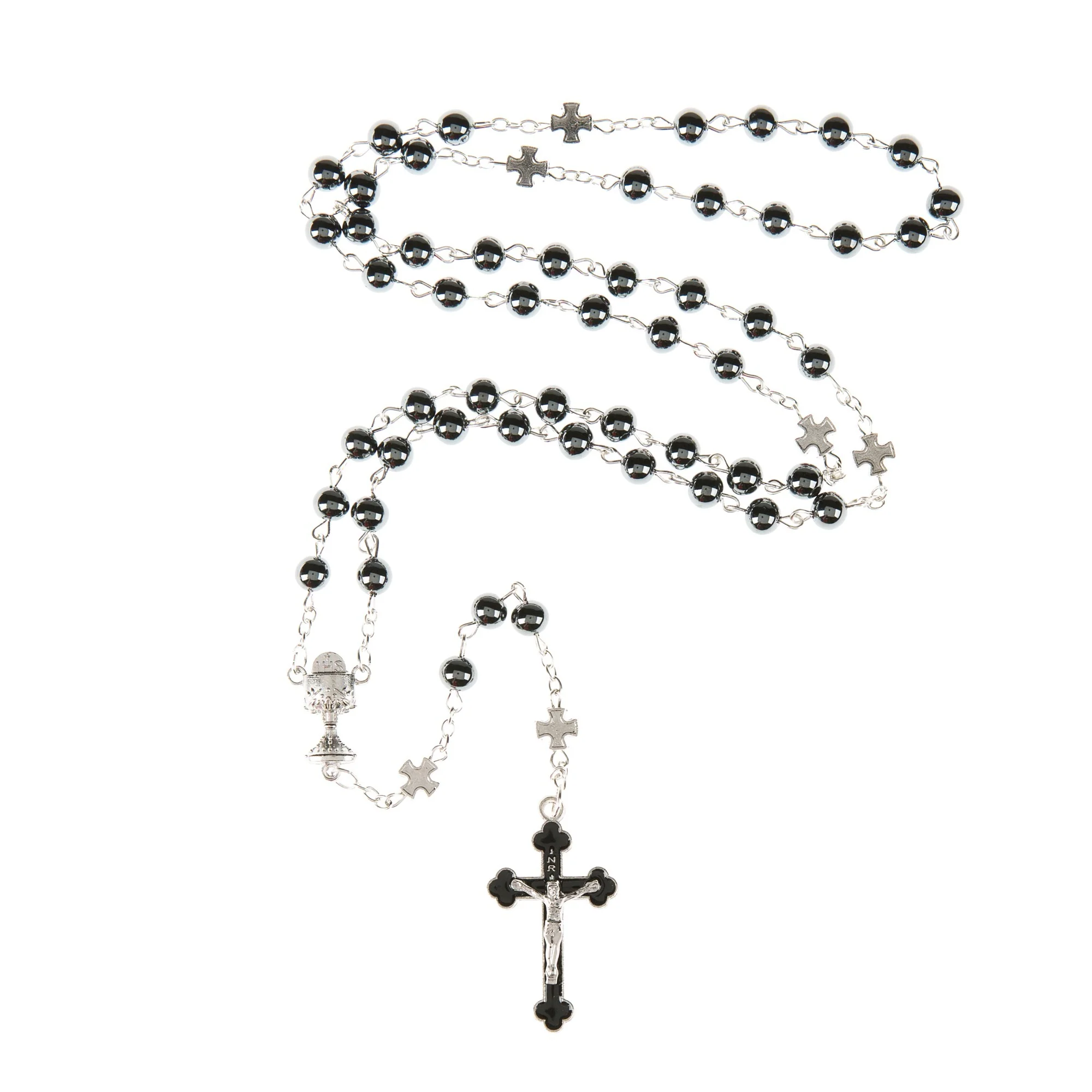 First Communion Hematite Rosary - Image 2