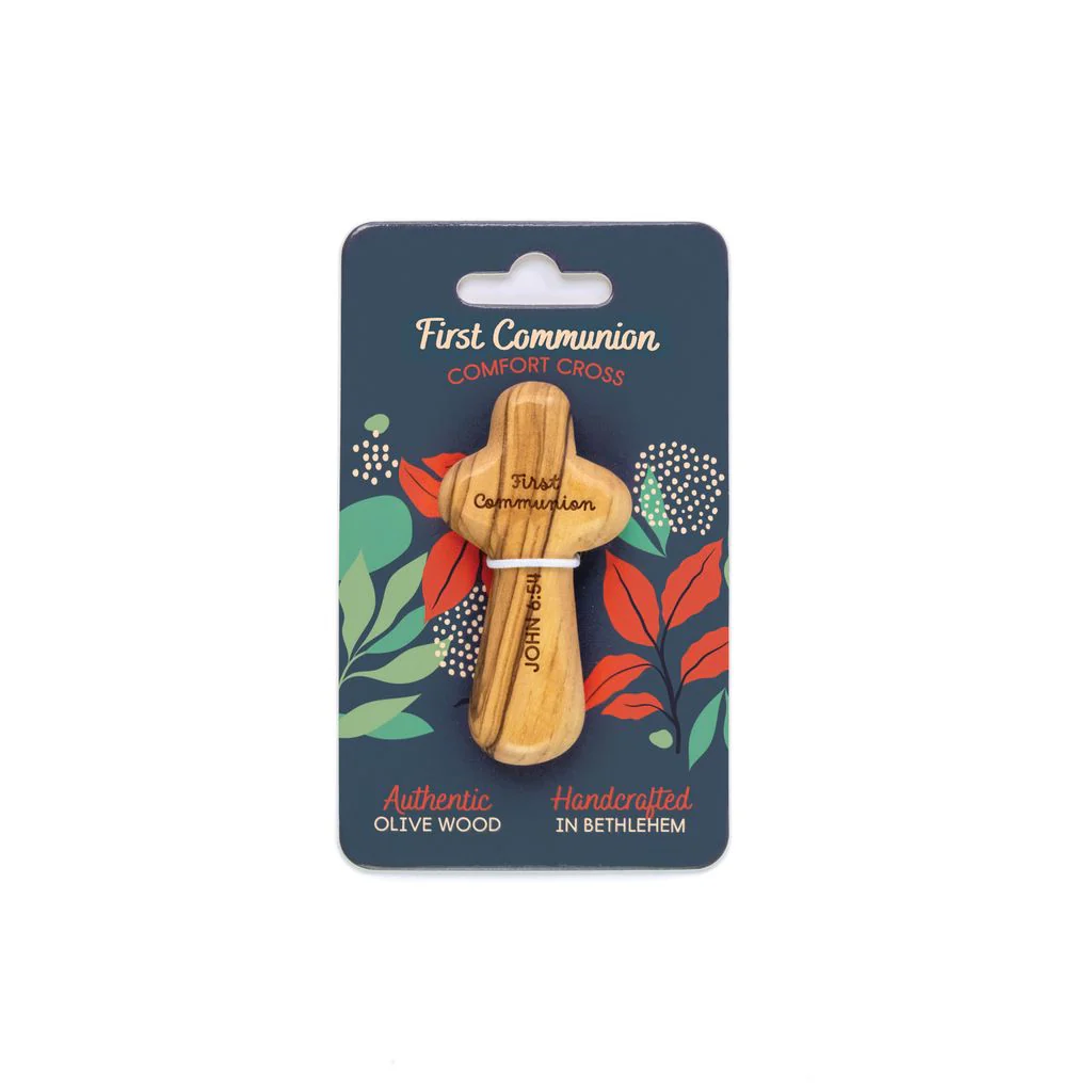 First Communion Olive Wood Comfort Cross - Image 2