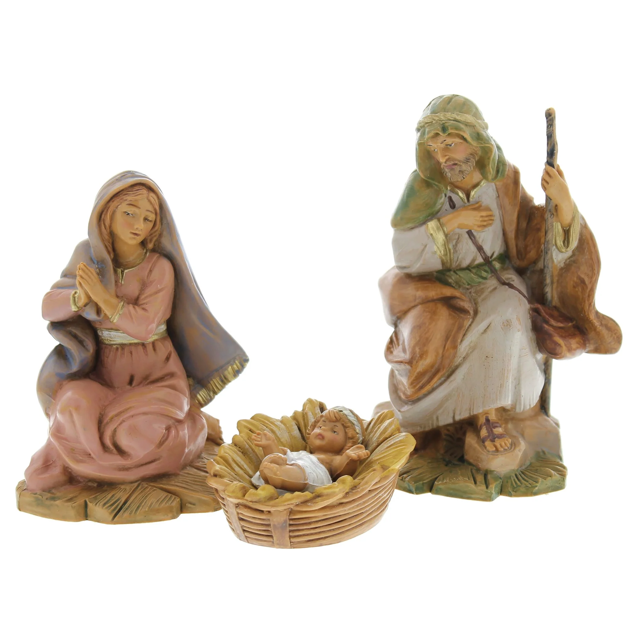Fontanini 7 Piece Nativity Set with Italian Wood Stable 5" Scale - Image 3