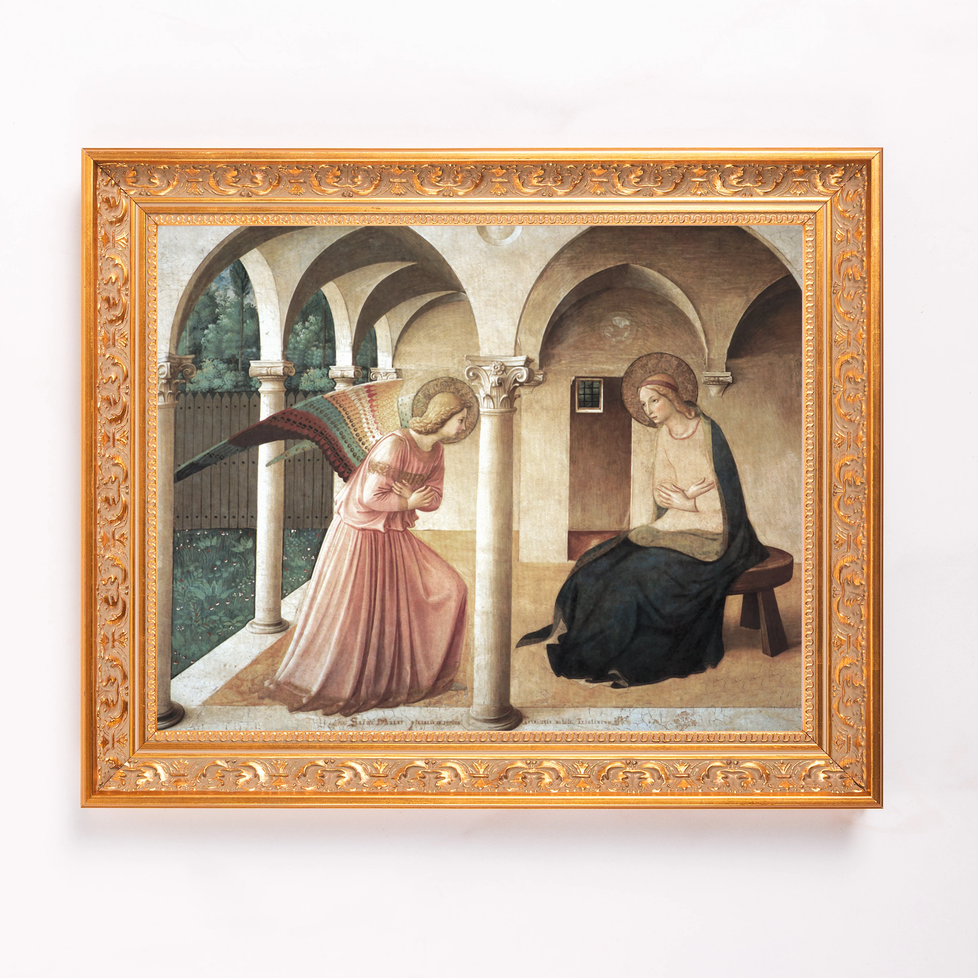 Fra Angelico's Annunciation Framed Canvas - Sacred Classics Collection - Image 3