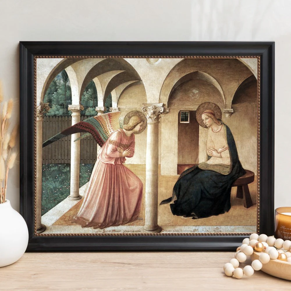Fra Angelico's Annunciation Framed Canvas - Sacred Signature Collection - Image 12
