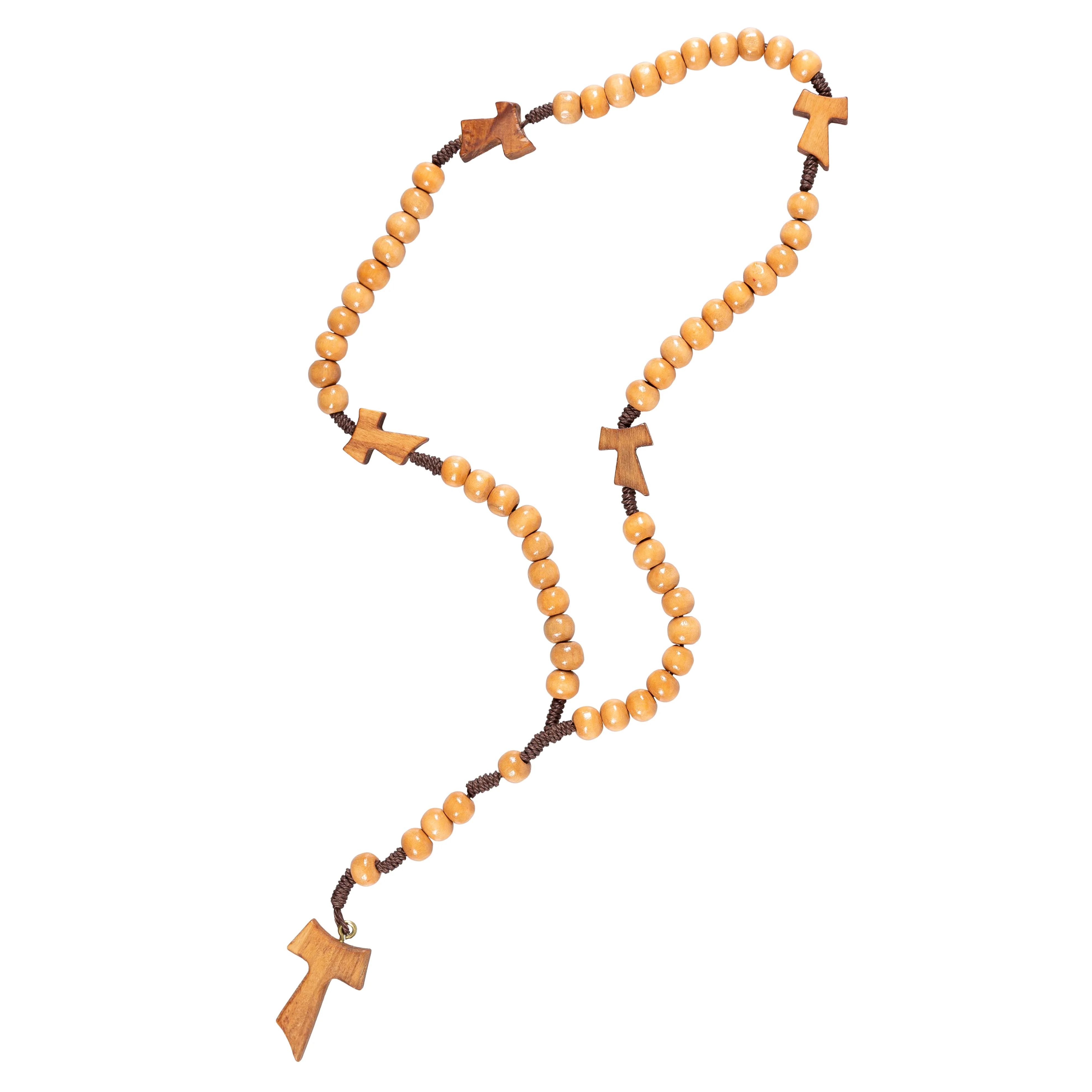 Franciscan Tau Cross Wooden Rosary - Image 3