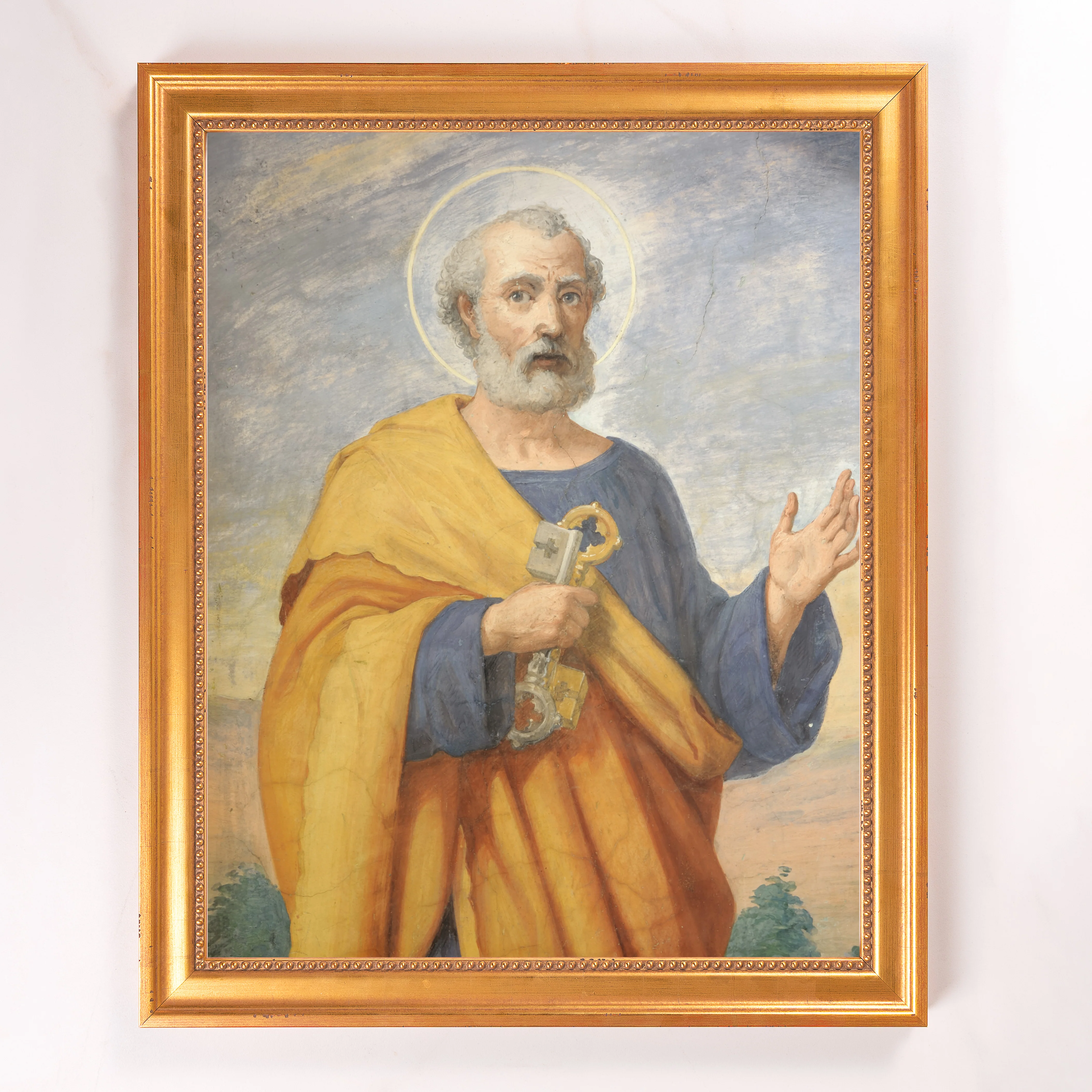 Fresco of St Peter Framed Canvas - Sacred Signature Collection - Image 11