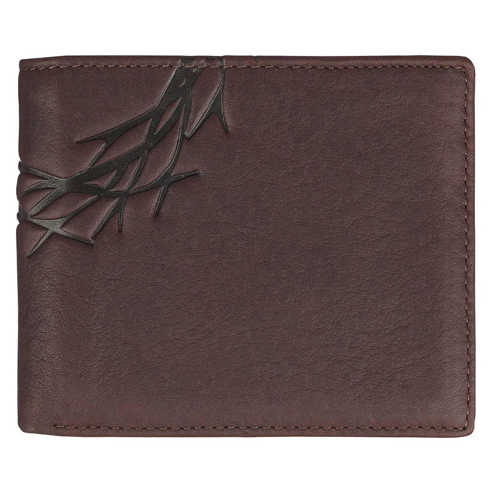 Genuine Leather Brown Crown of Thorns Wallet - Image 4