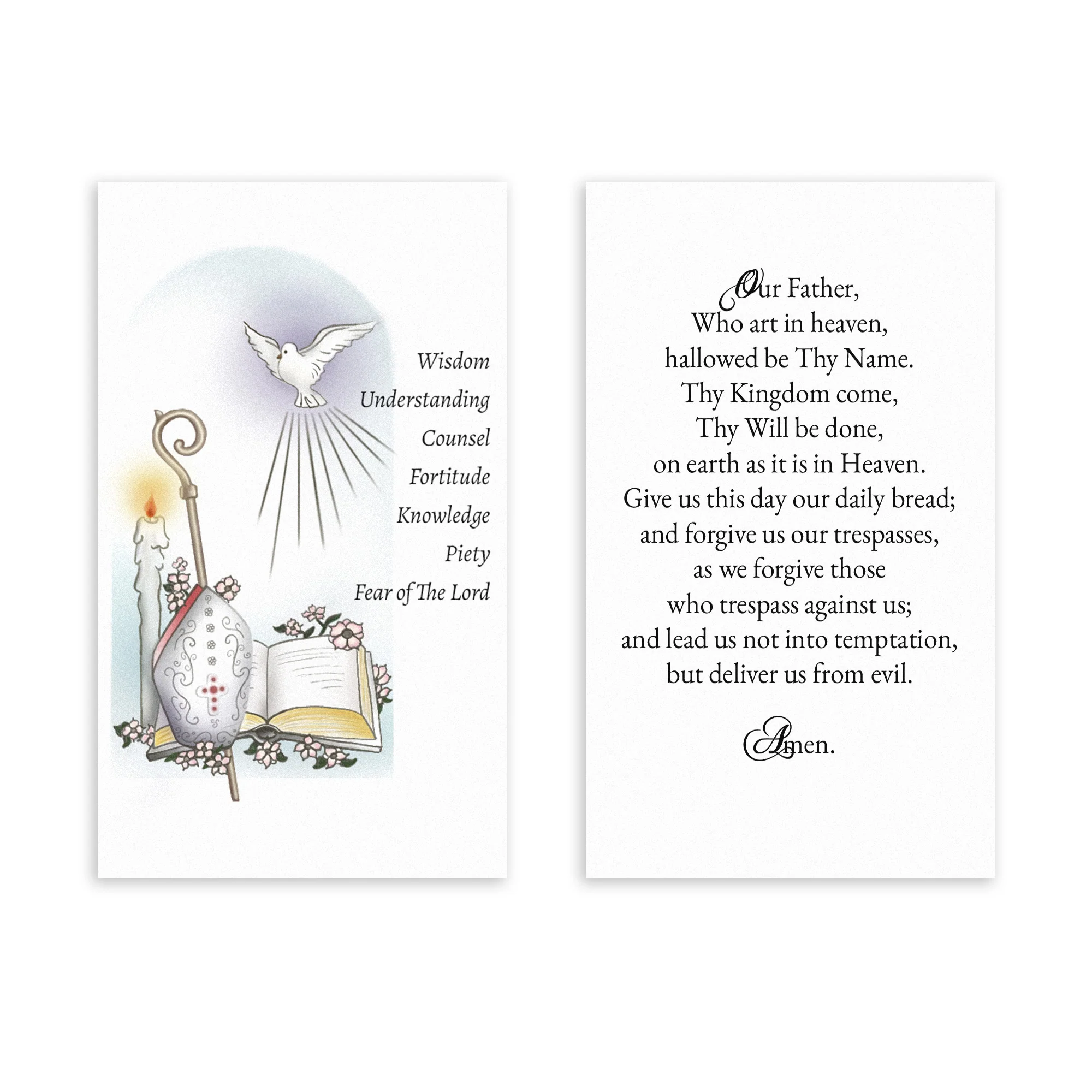 Laminated Gifts of the Holy Spirit Personalized Confirmation Prayer Cards - Image 5
