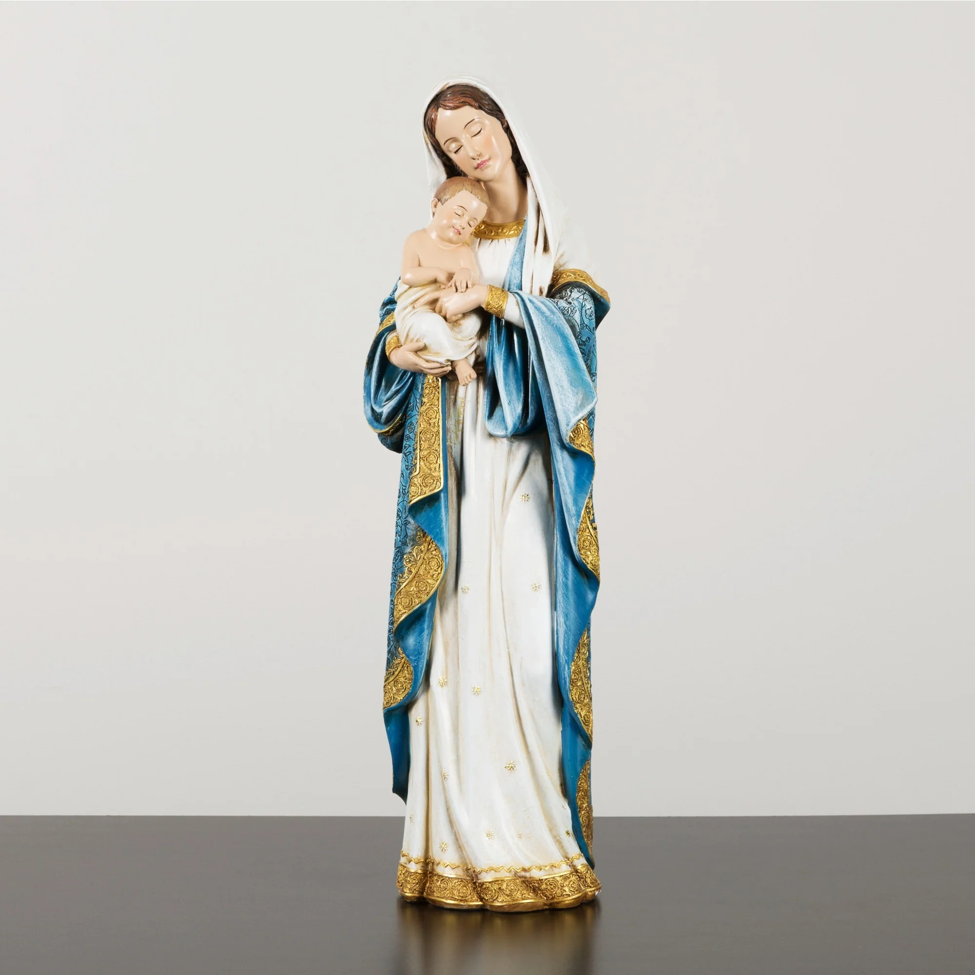Gilded Madonna & Child Statue - Multiple Sizes - Image 3