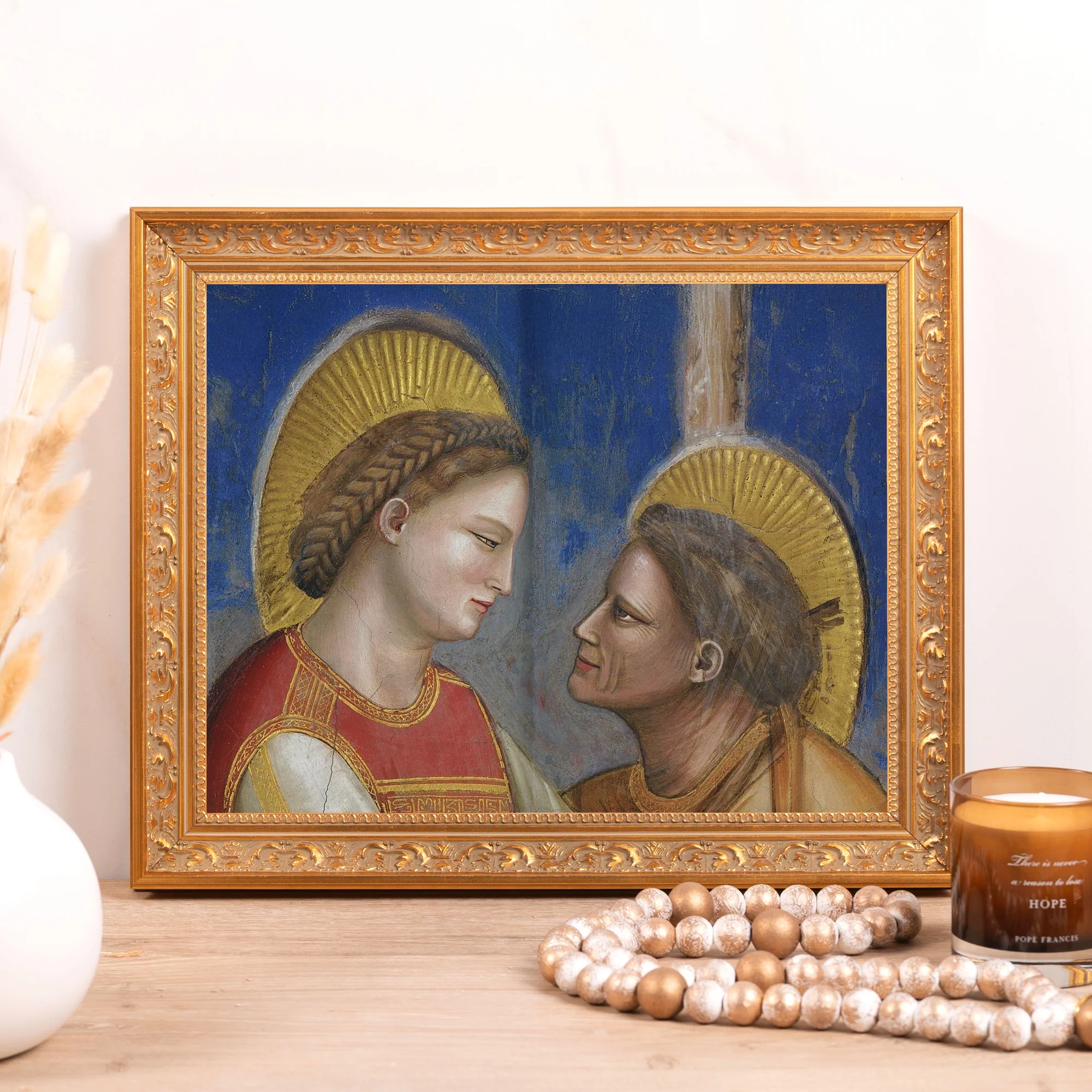 Giotto's Visitation (Detail) Framed Canvas - Sacred Classics Collection - Image 7