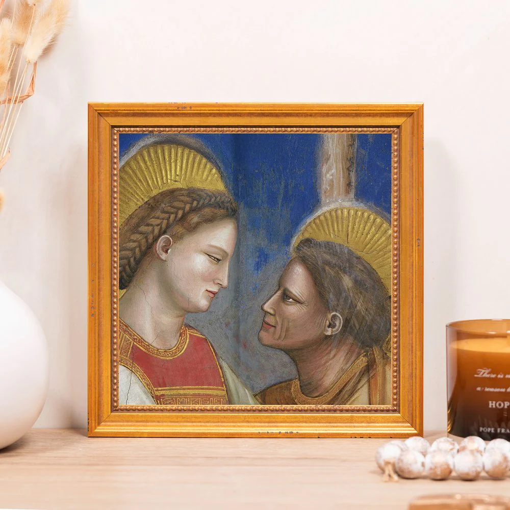 Giotto's Visitation (Detail) Framed Canvas - Sacred Mini Collection - Image 5