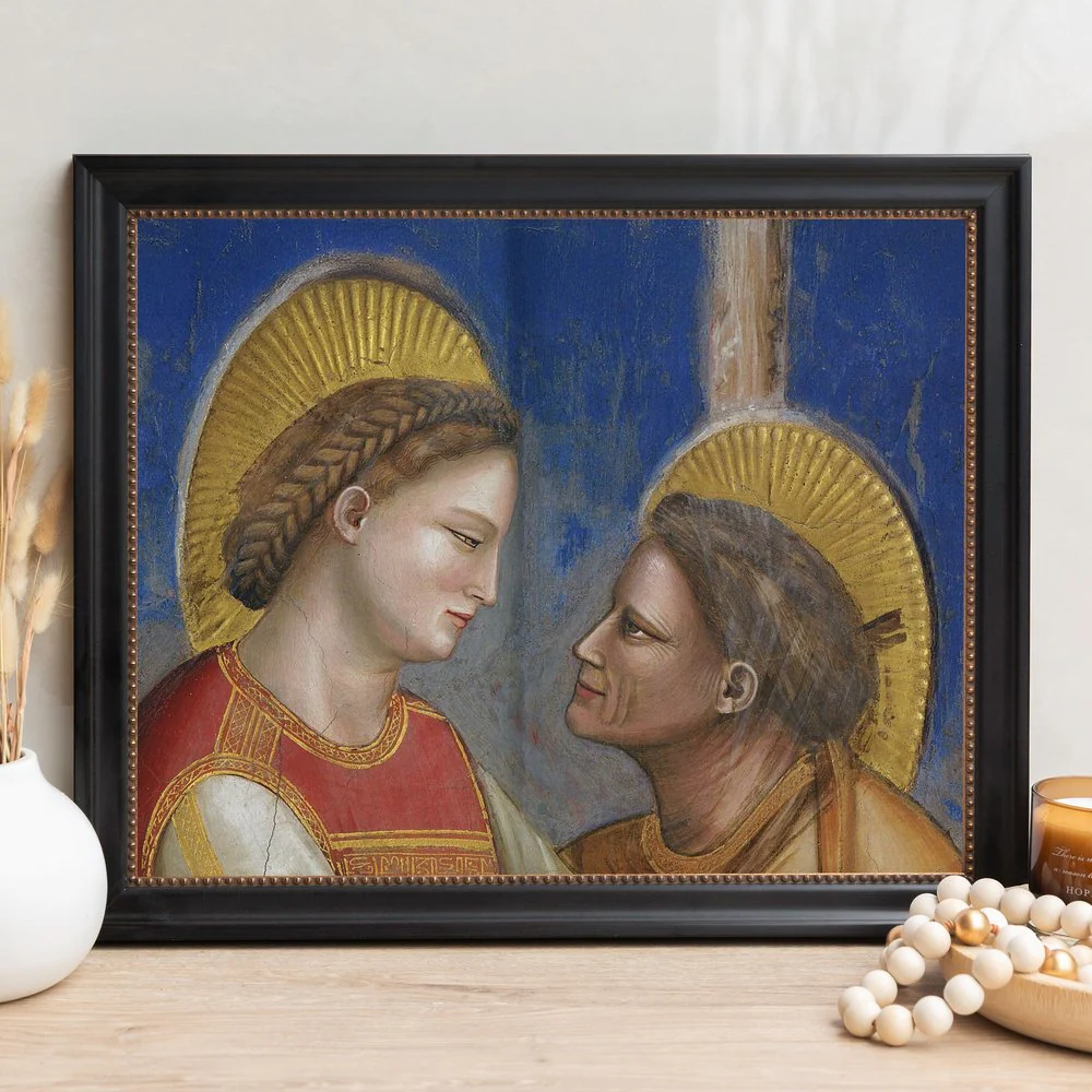 Giotto's Visitation (Detail) Framed Canvas - Sacred Signature Collection