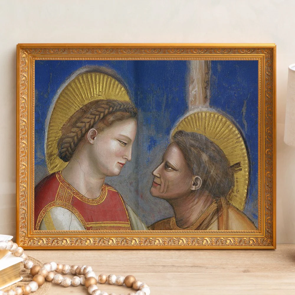 Giotto's Visitation (Detail) Framed Canvas - Sacred Signature Collection - Image 3