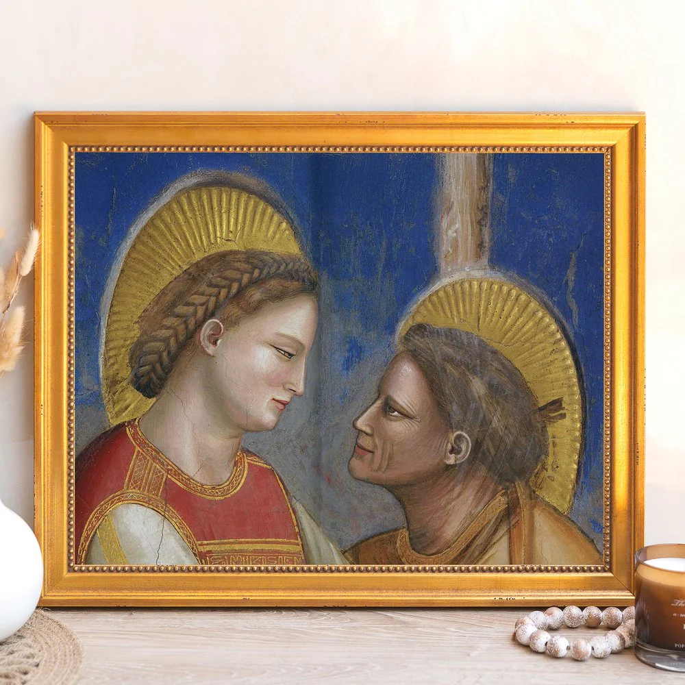 Giotto's Visitation (Detail) Framed Canvas - Sacred Signature Collection - Image 6