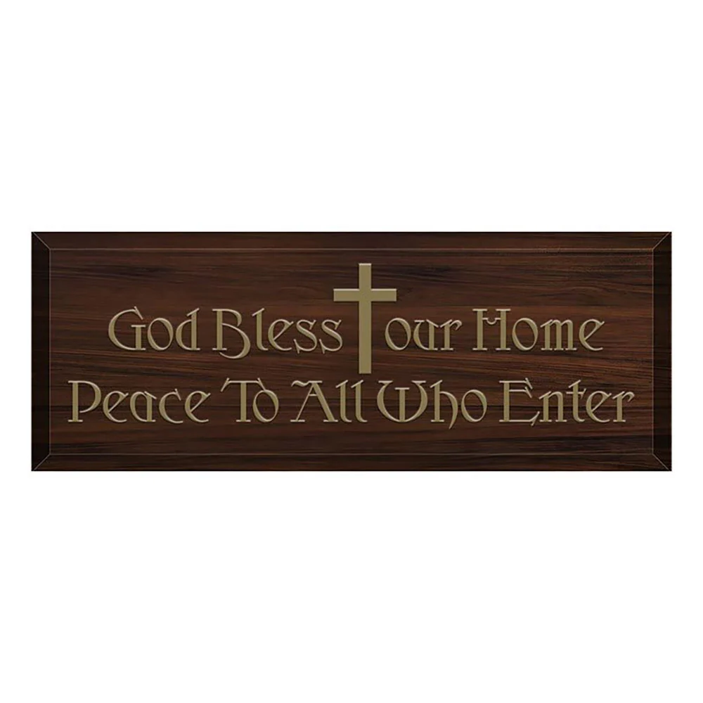 God Bless Our Home Wooden Plaque - 11.25"