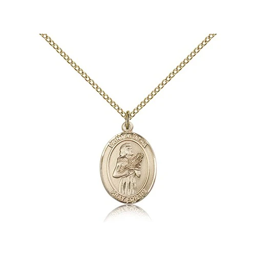 Gold Filled St. Agatha Pendant w/ Chain