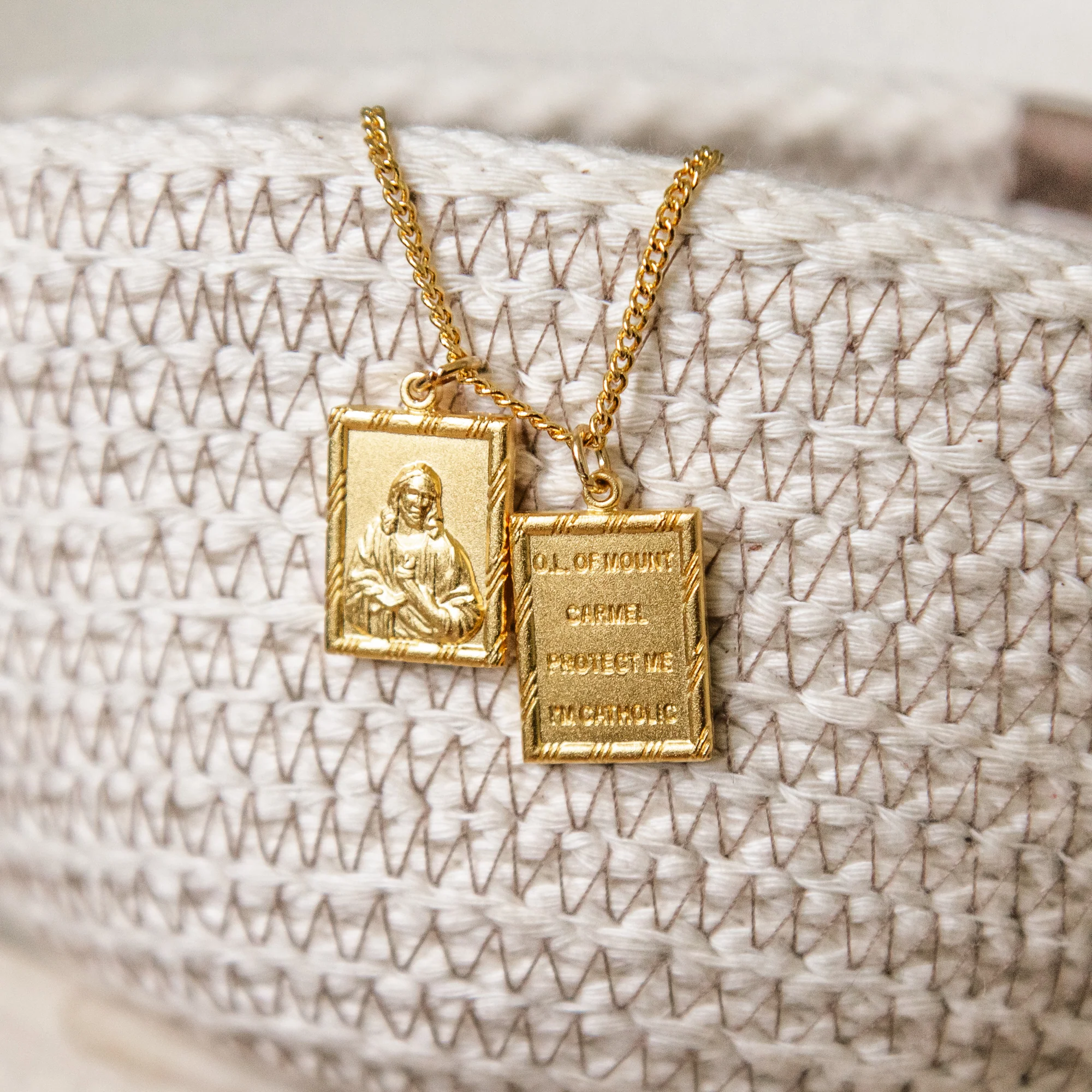 Gold over Sterling Scapular Pendant