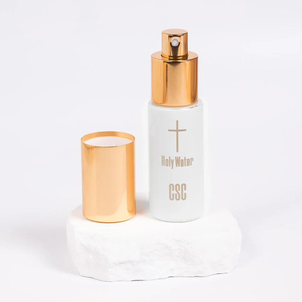 Gold & White Holy Water Spritzer Bottle - Image 3