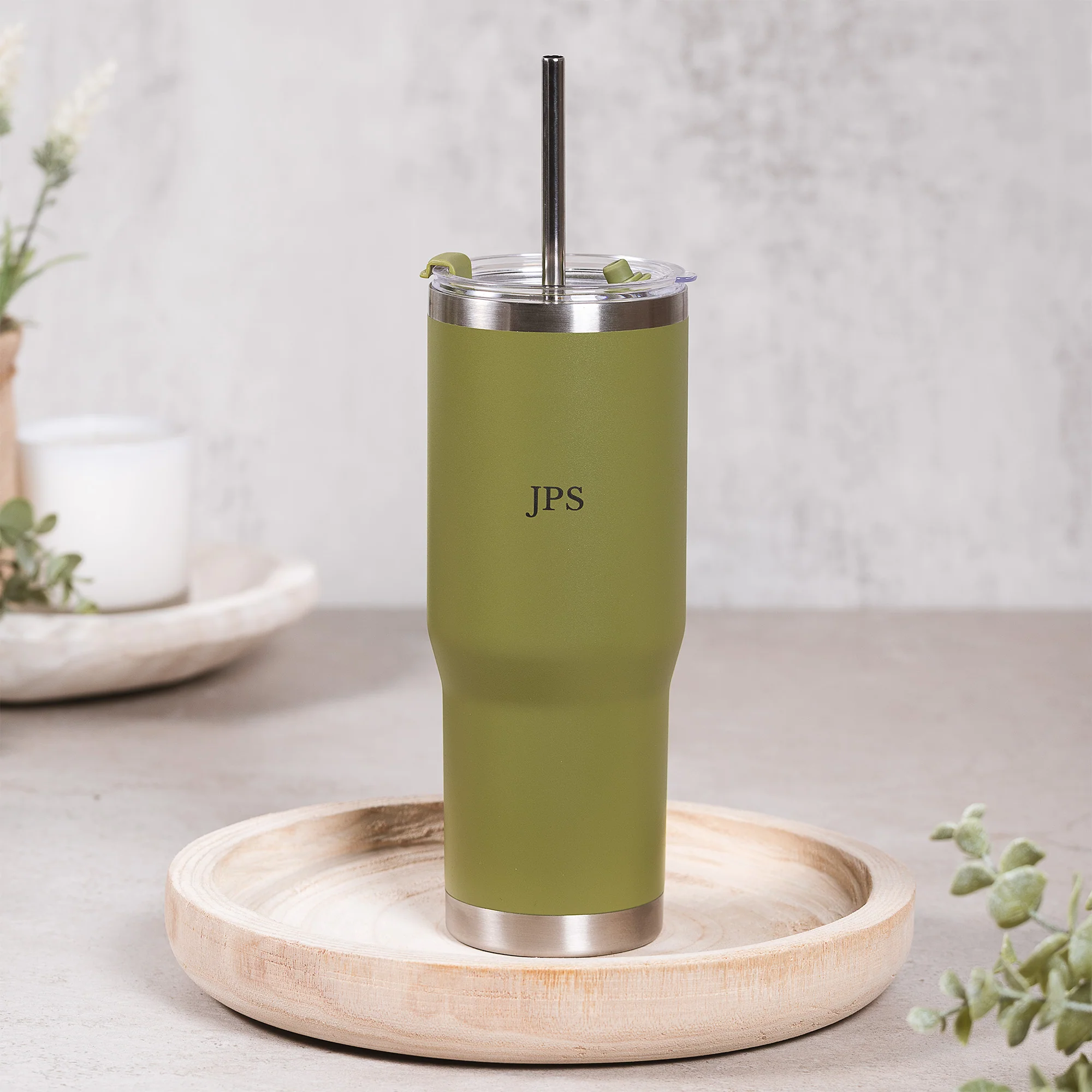 Green St. Lucy Stainless Steel Tumbler with Straw - Image 5