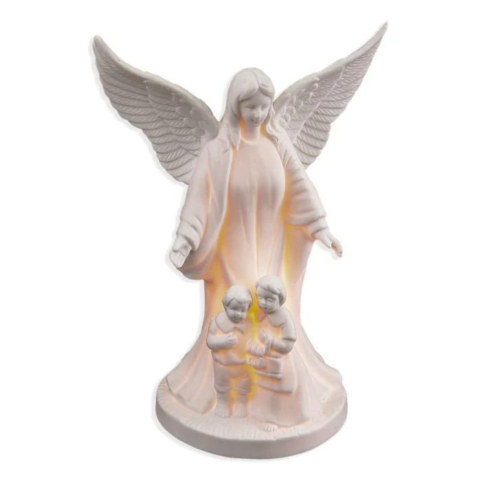 Guardian Angel & Children Porcelain Bisque Nightlight
