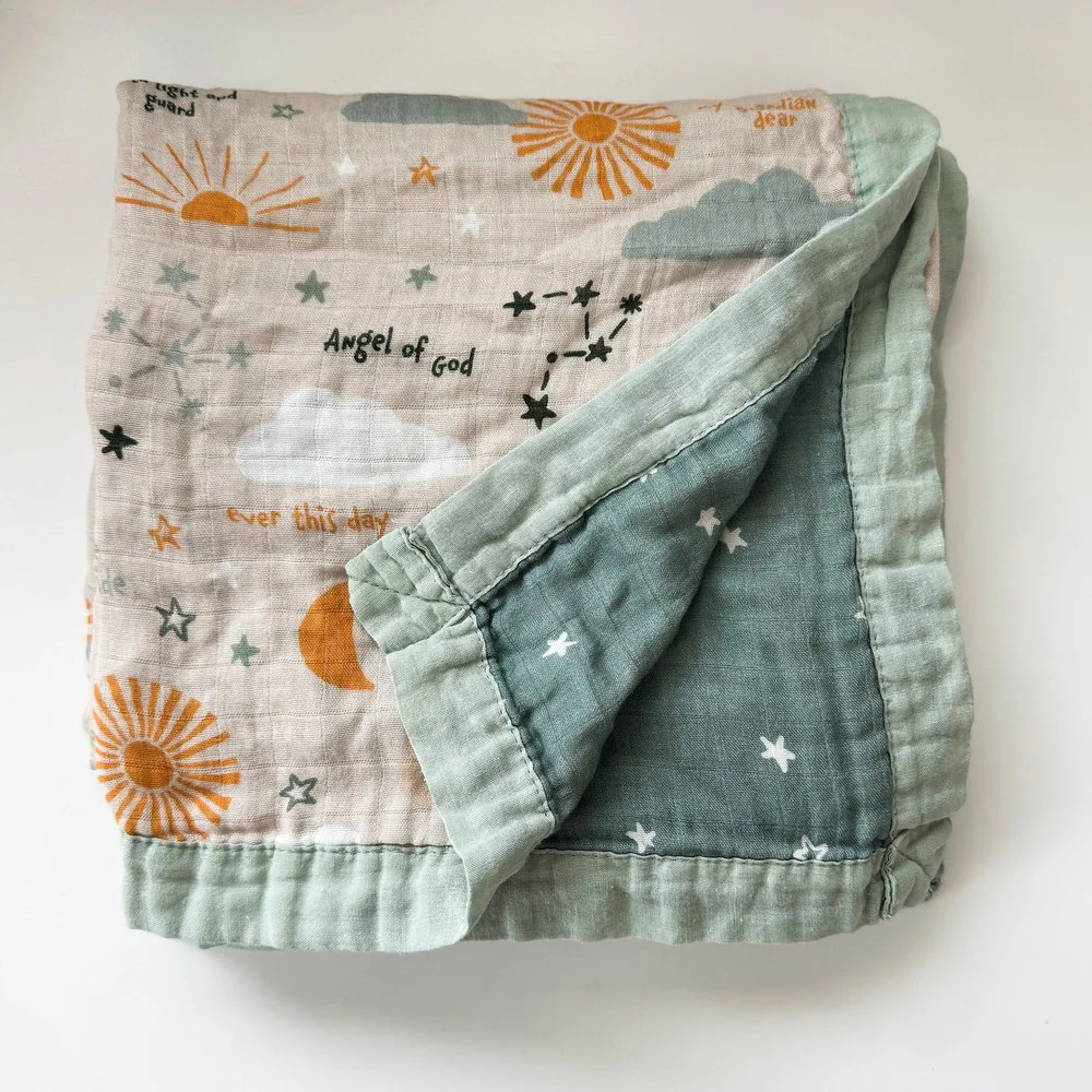 Guardian Angel Prayer Luxury Muslin Kids Blanket