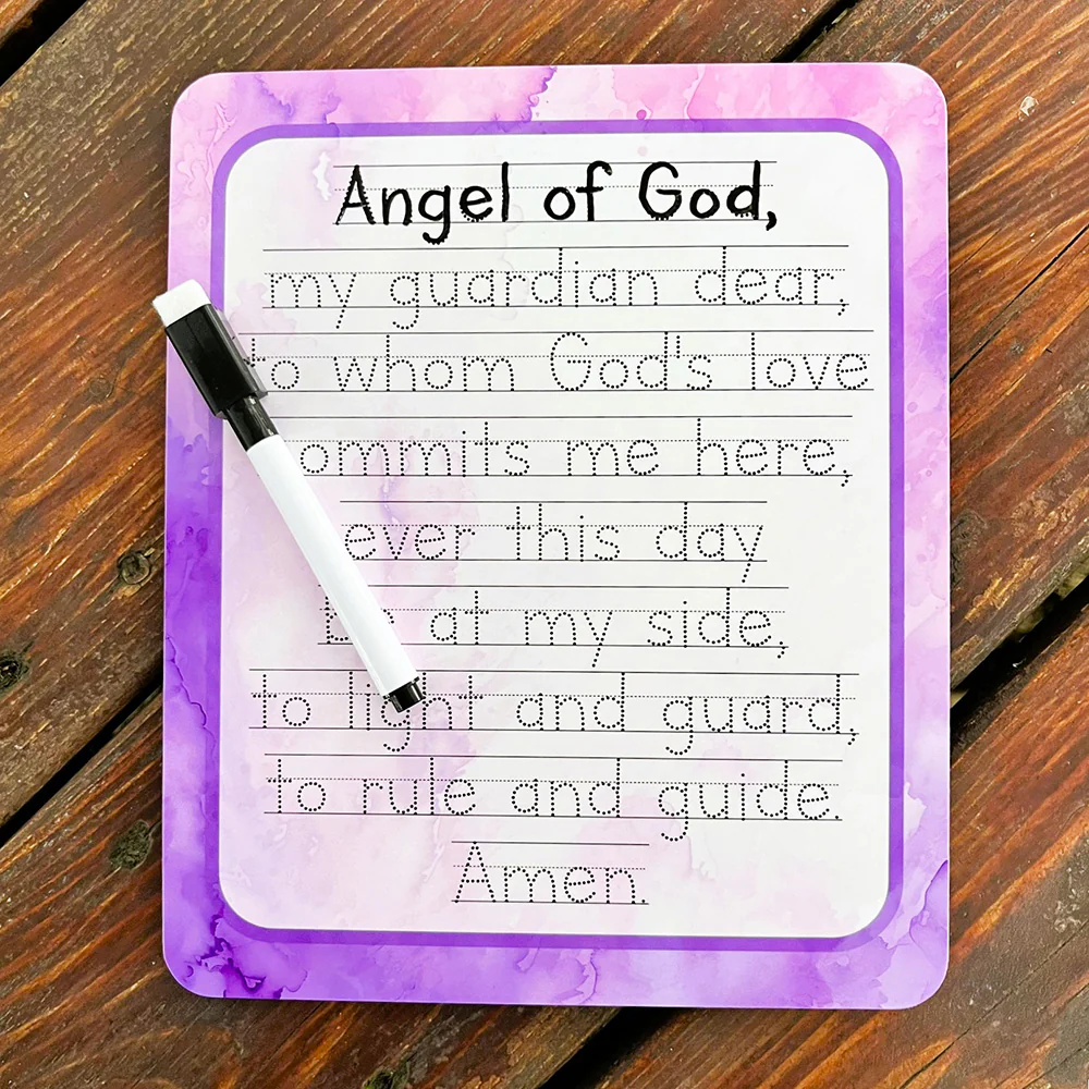Guardian Angel Prayer Tracing Dry-Erase Board & Marker - Image 2
