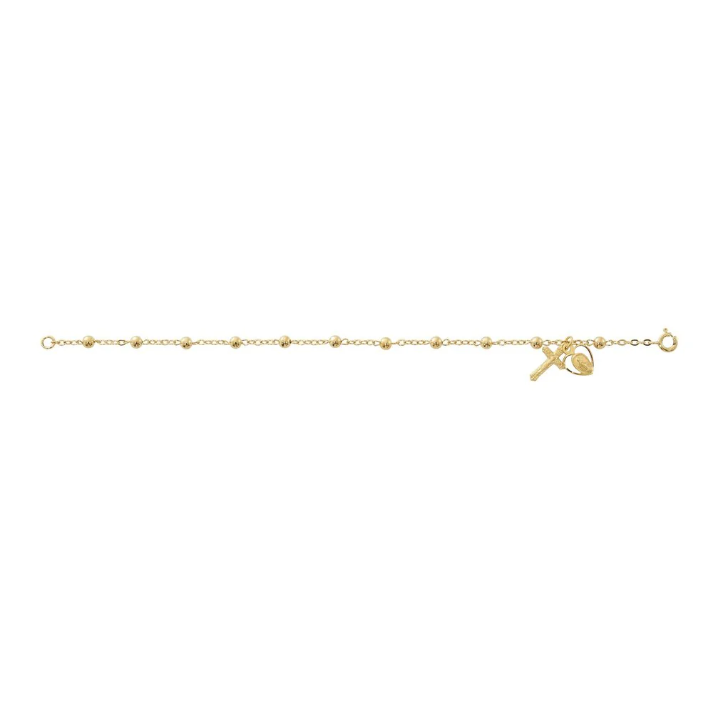 Heirloom Rosary Bracelet with Heart Miraculous Medal