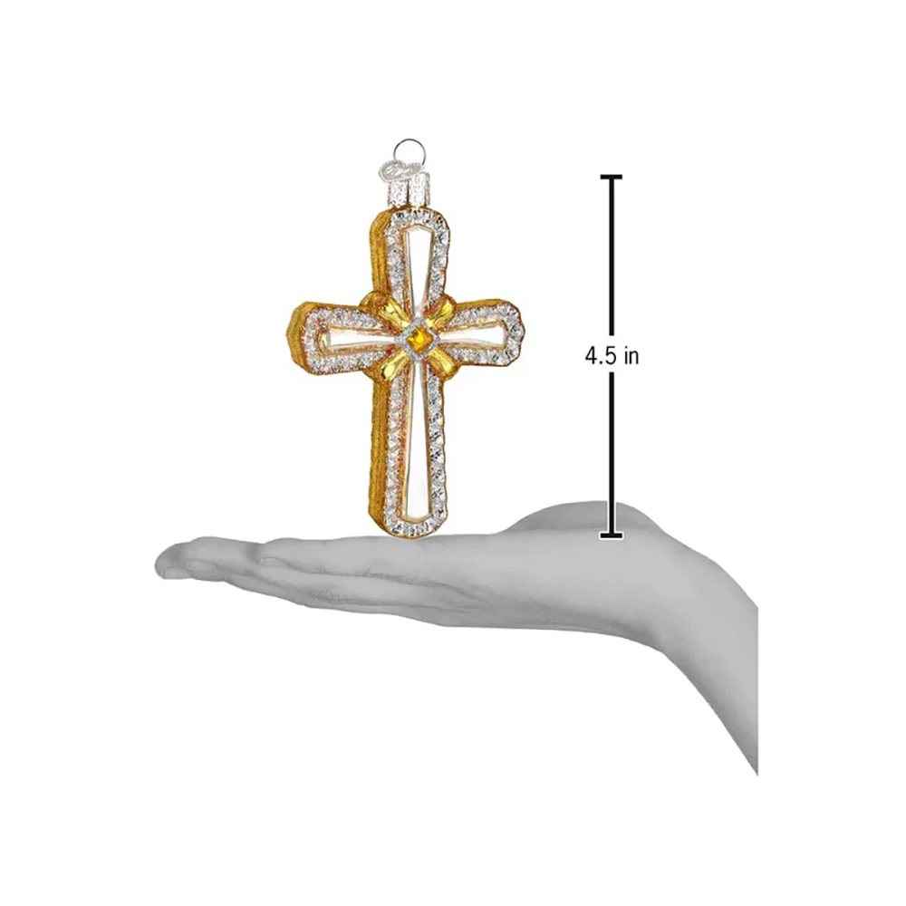 Holy Cross Blown Glass Ornament - Image 3