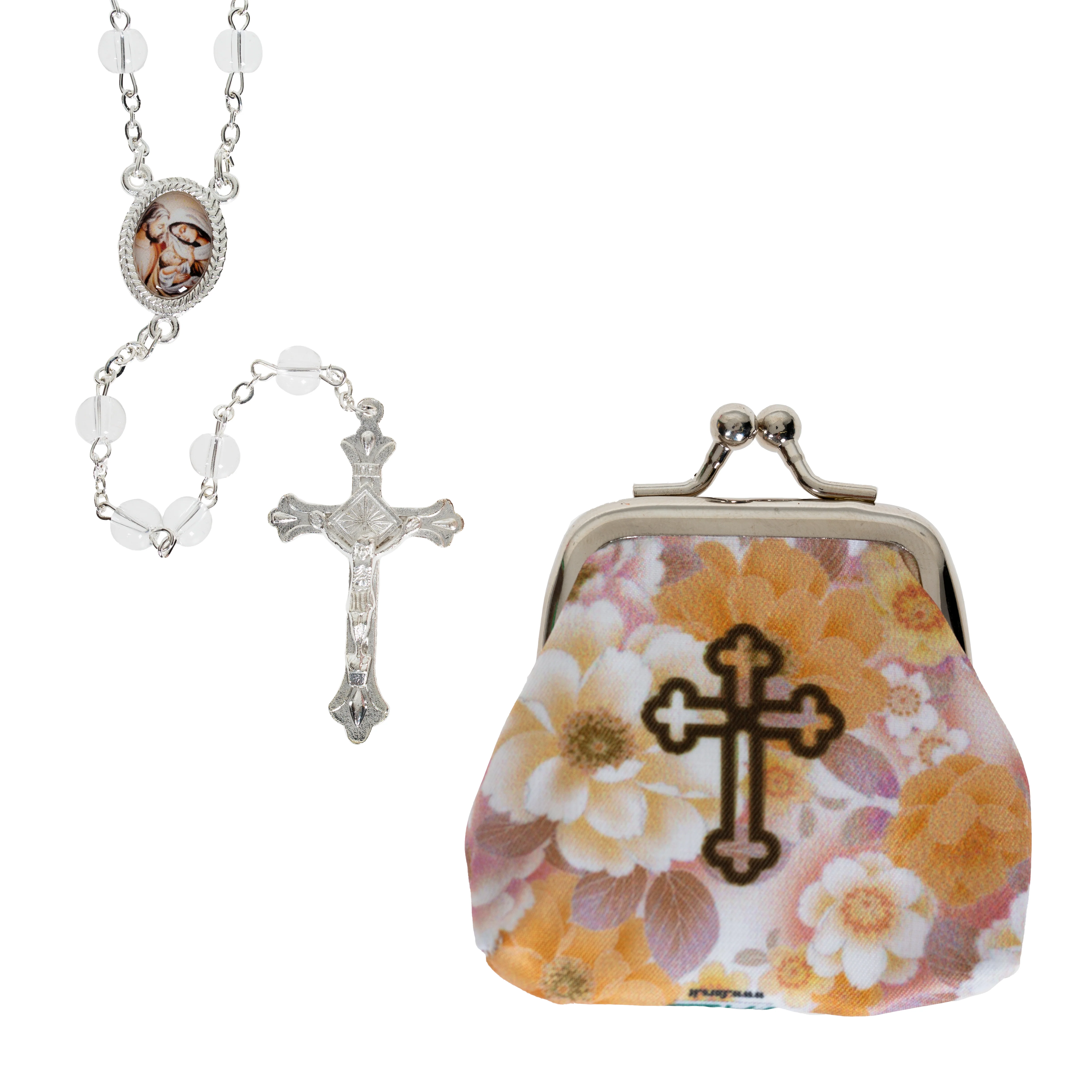 Holy Family Purse & Crystal Rosary Set - Image 2