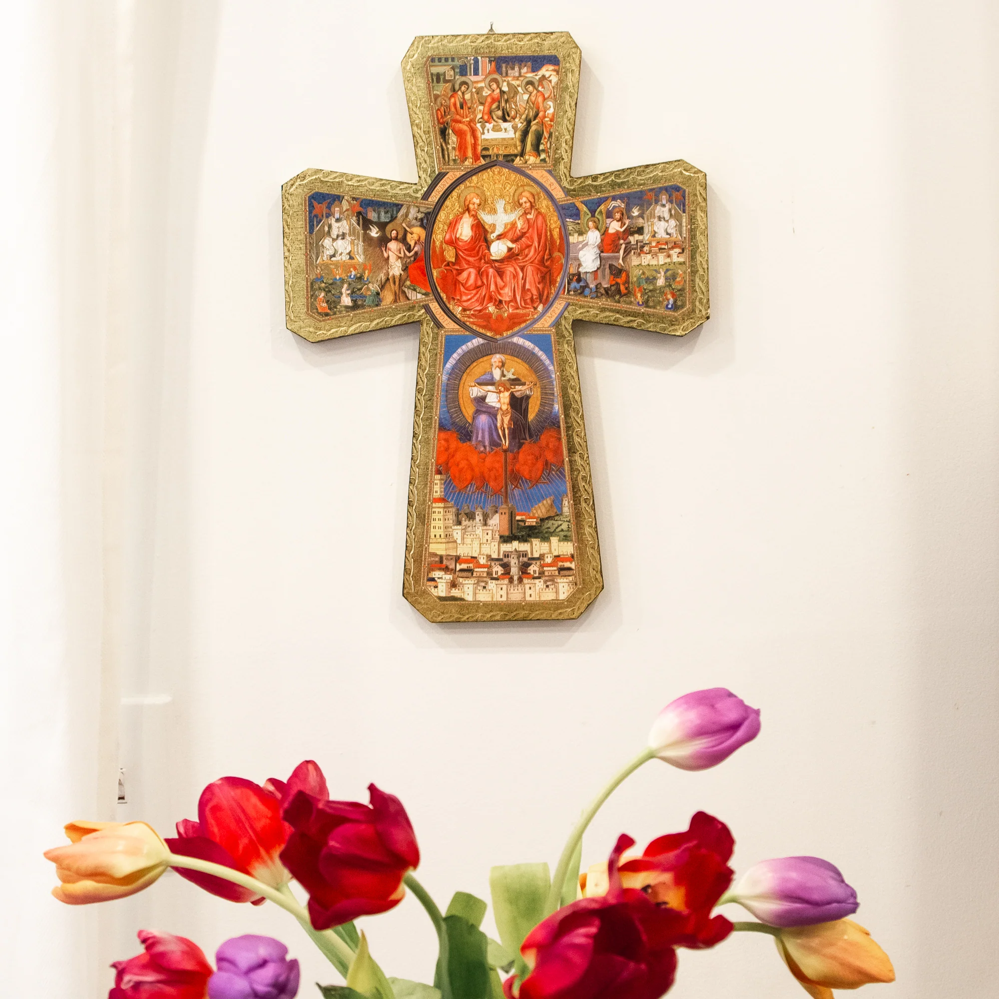 Holy Trinity Cross Italian Plaque