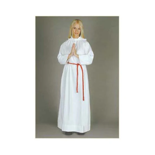 Hooded Altar Server Alb with Red & White Cinctures - Image 8